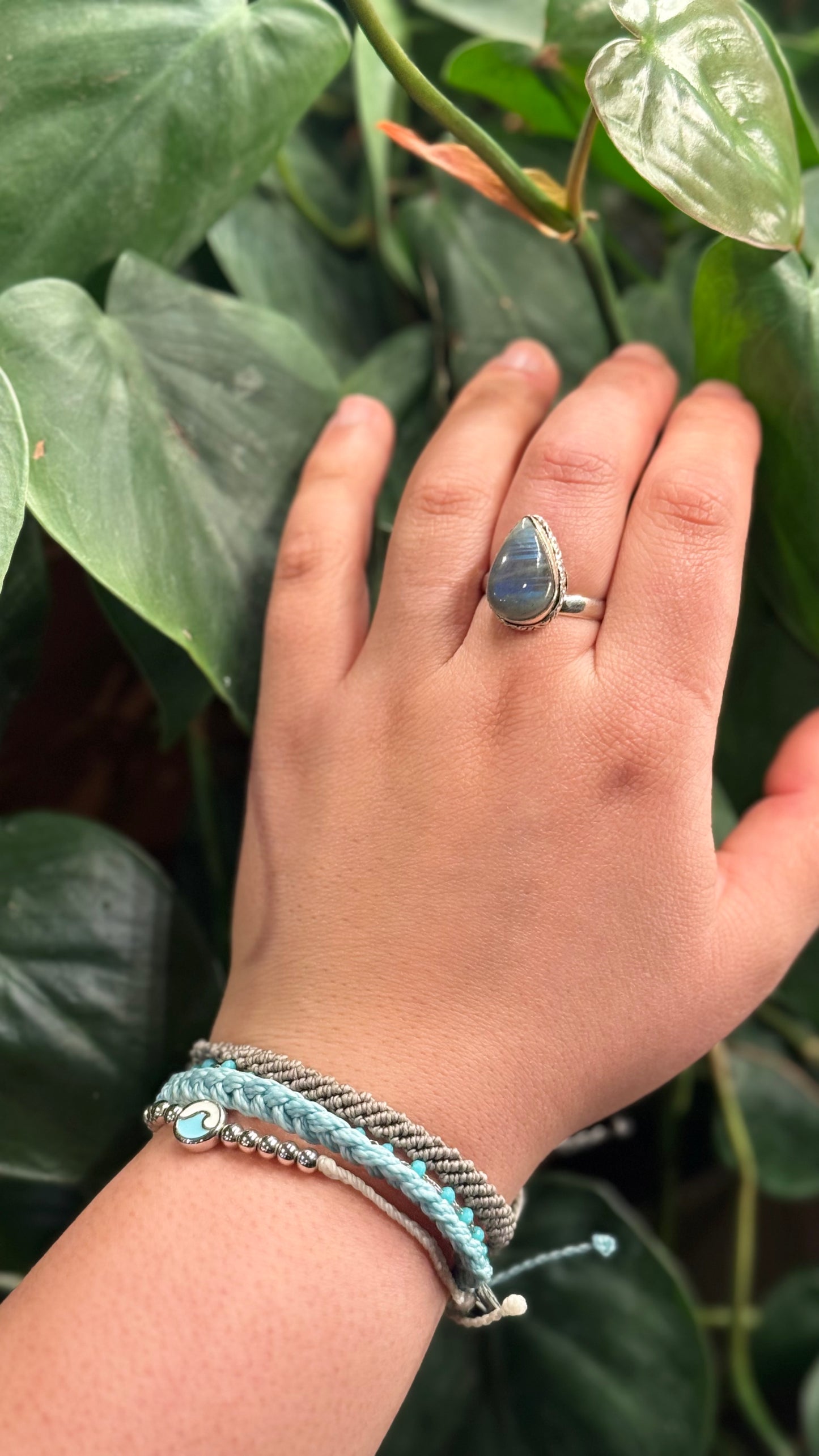 Adjustable Labradorite ring