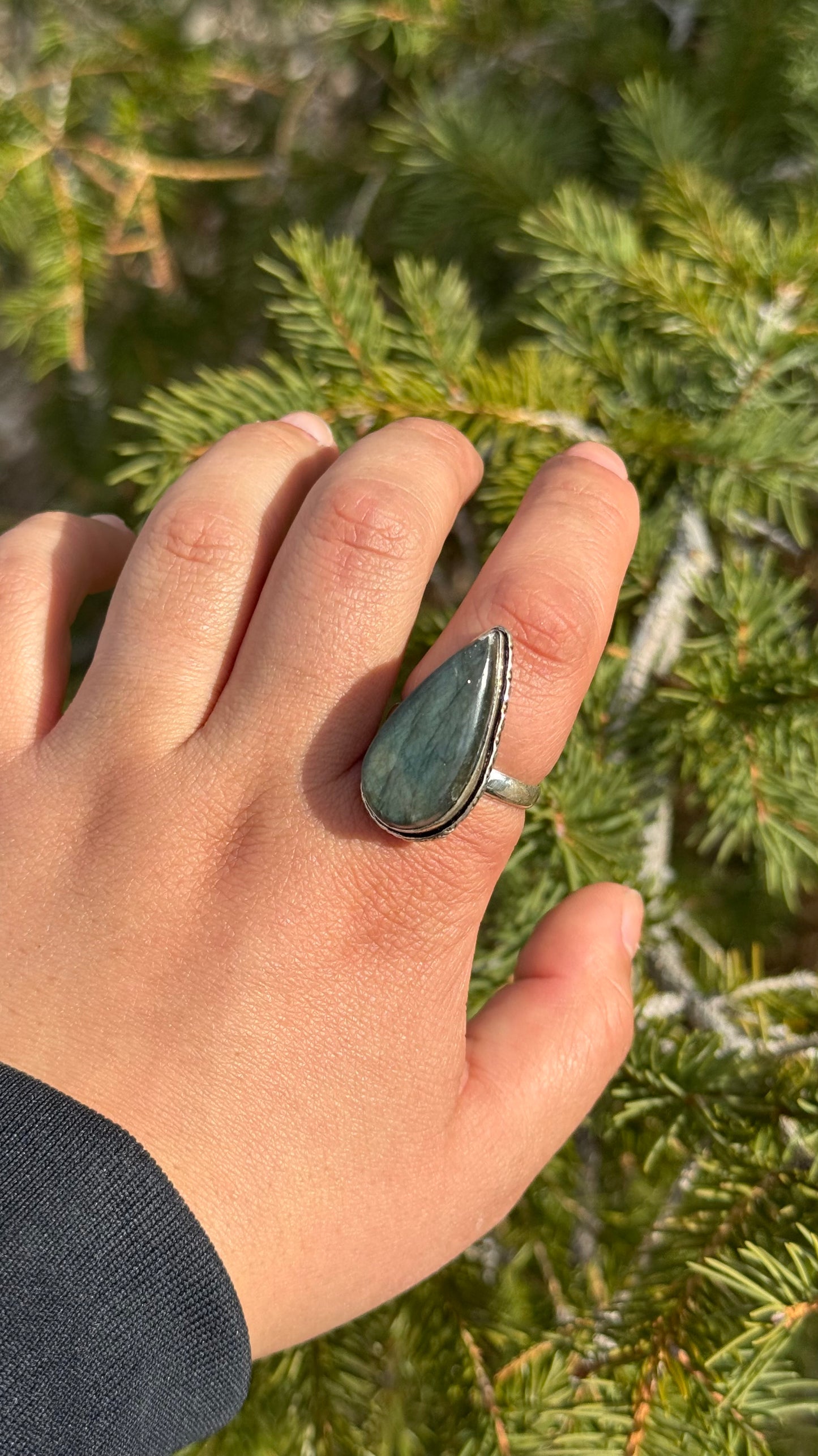 Adjustable Labradorite ring