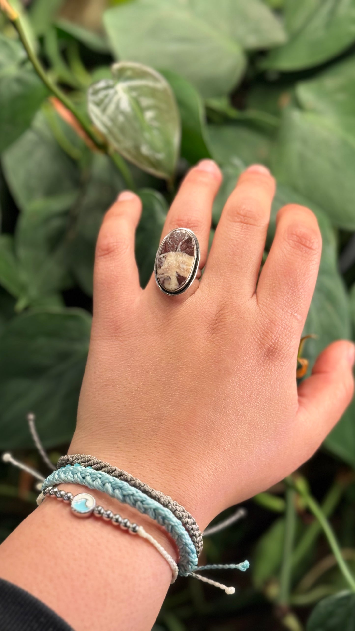 Adjustable Cappuccino Jasper ring