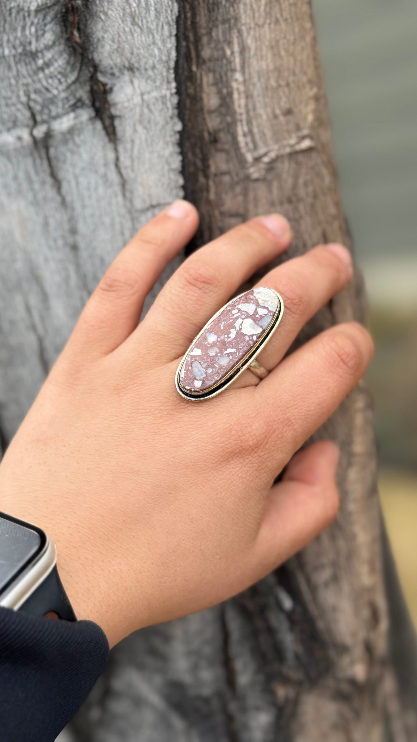 Polished Chert Breccia Adjustable ring