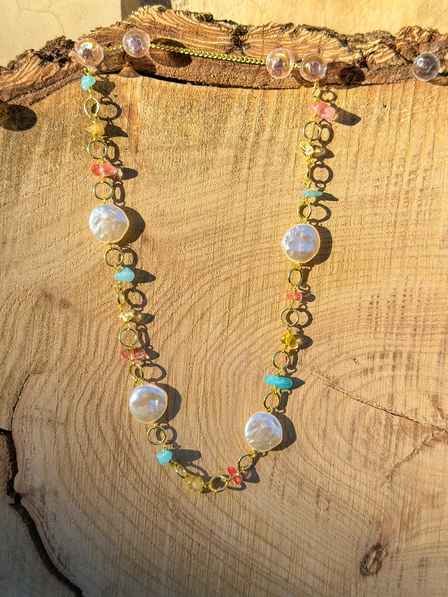 Pearl and agate necklace
