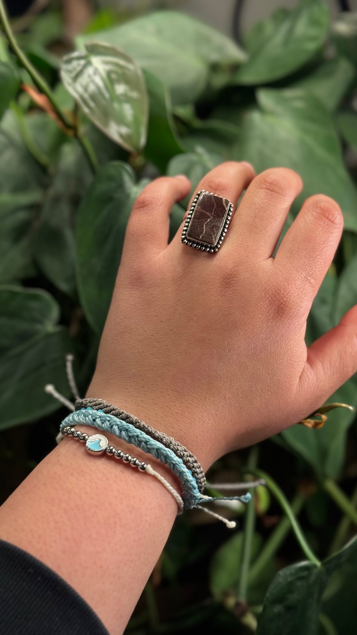 Adjustable Cappuccino Jasper ring