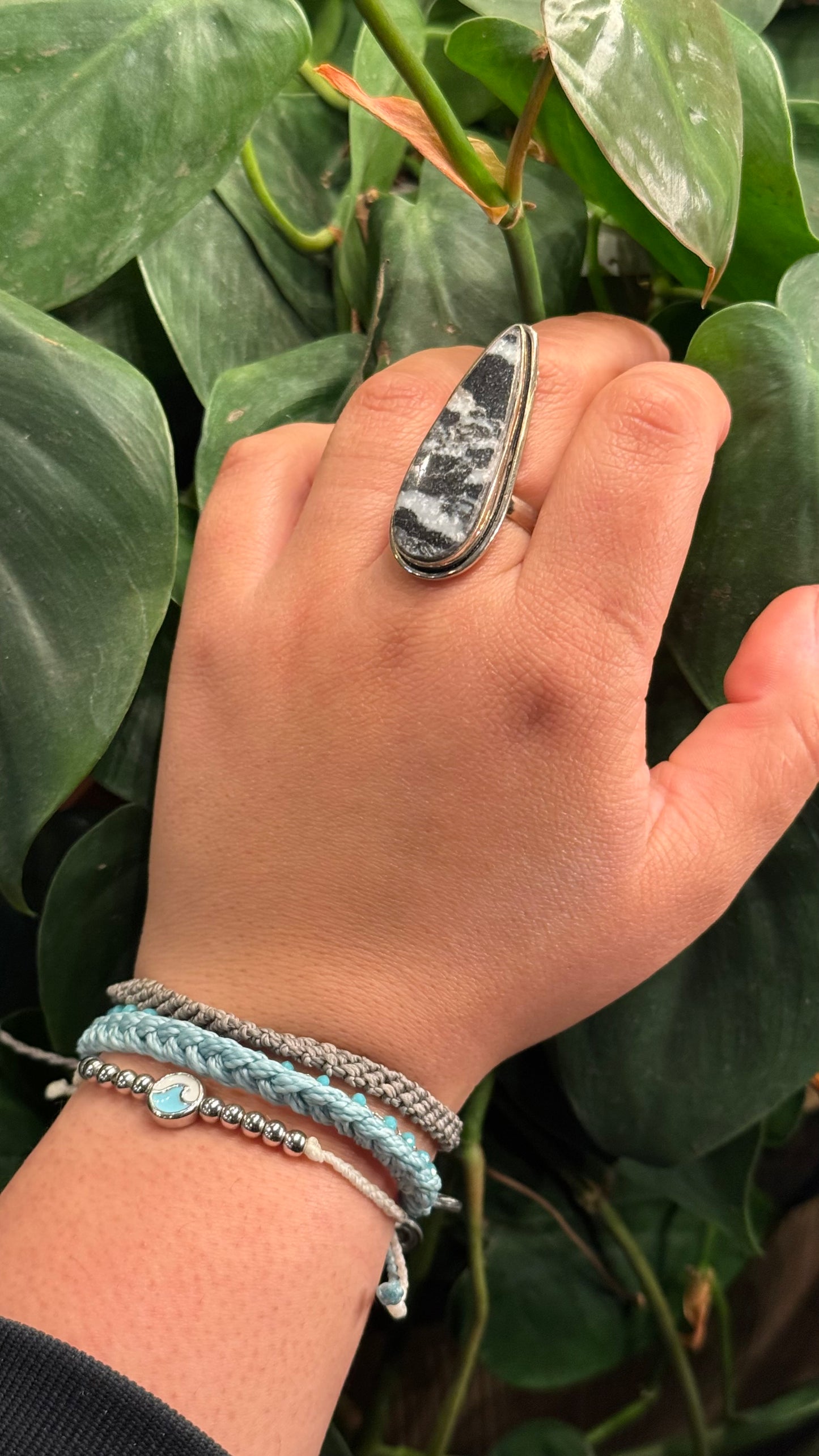 White buffalo Turquoise Adjustable ring