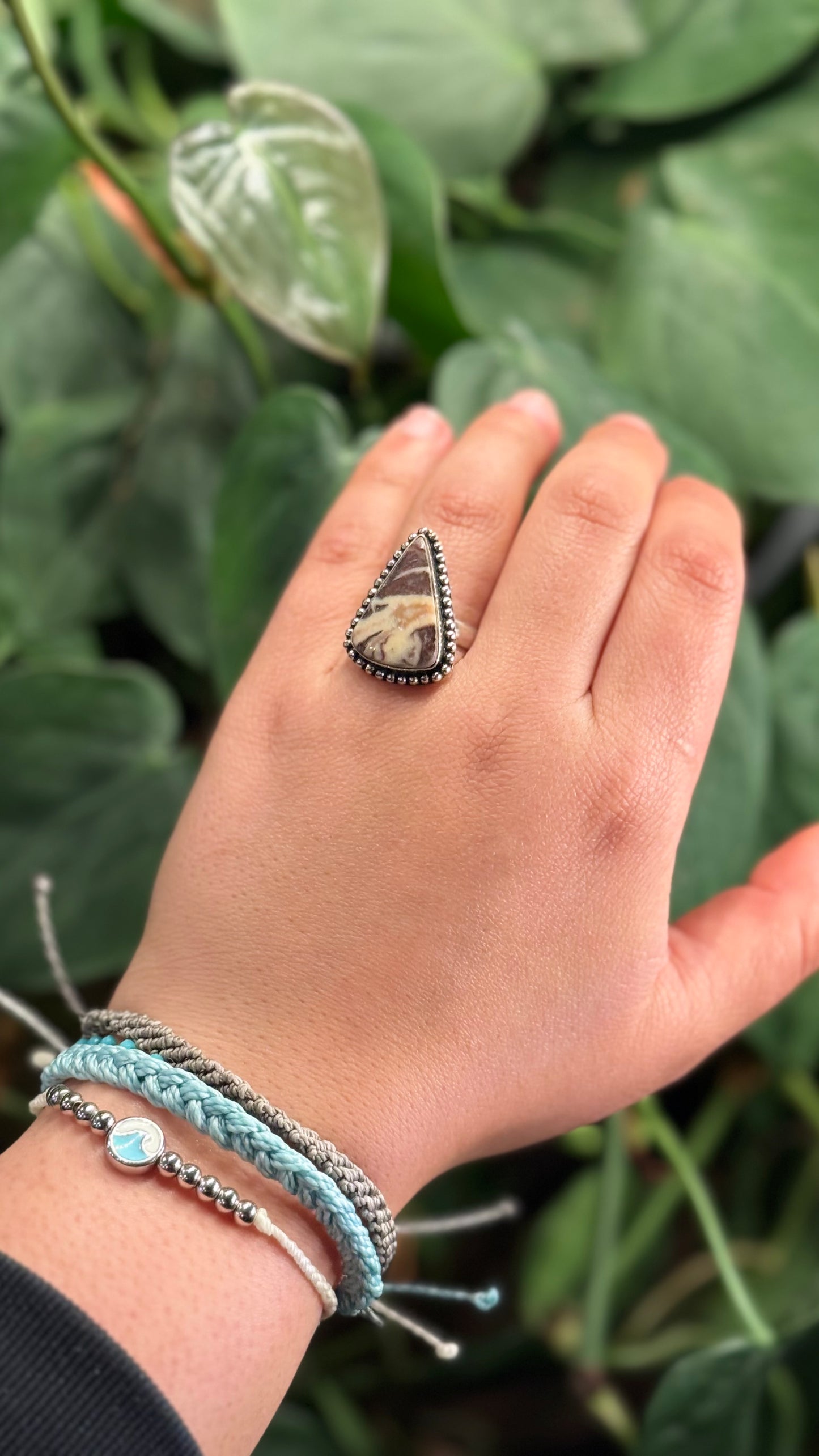 Adjustable Cappuccino Jasper ring