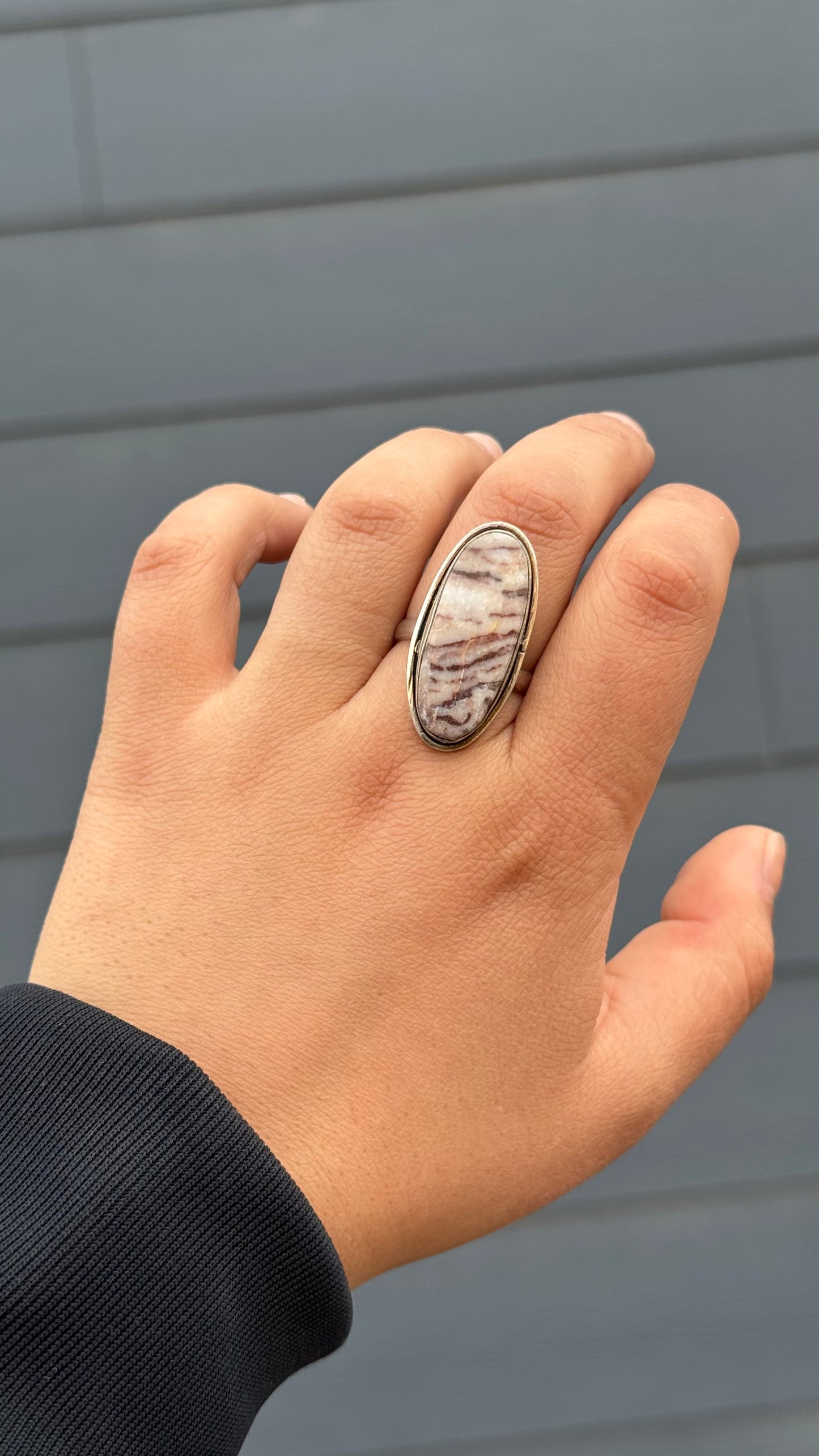 Red Banded Jasper Adjustable ring