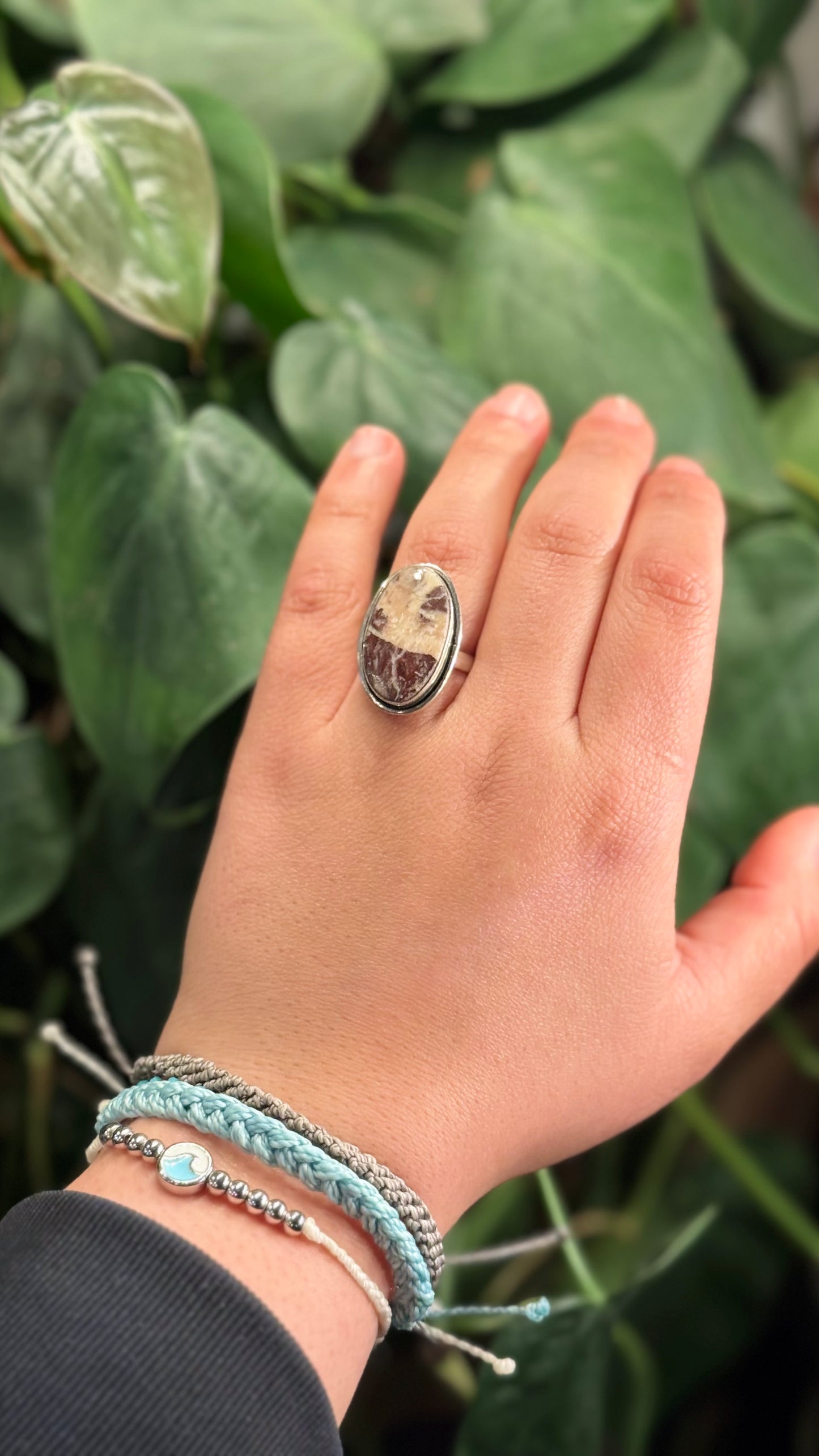 Adjustable Cappuccino Jasper ring
