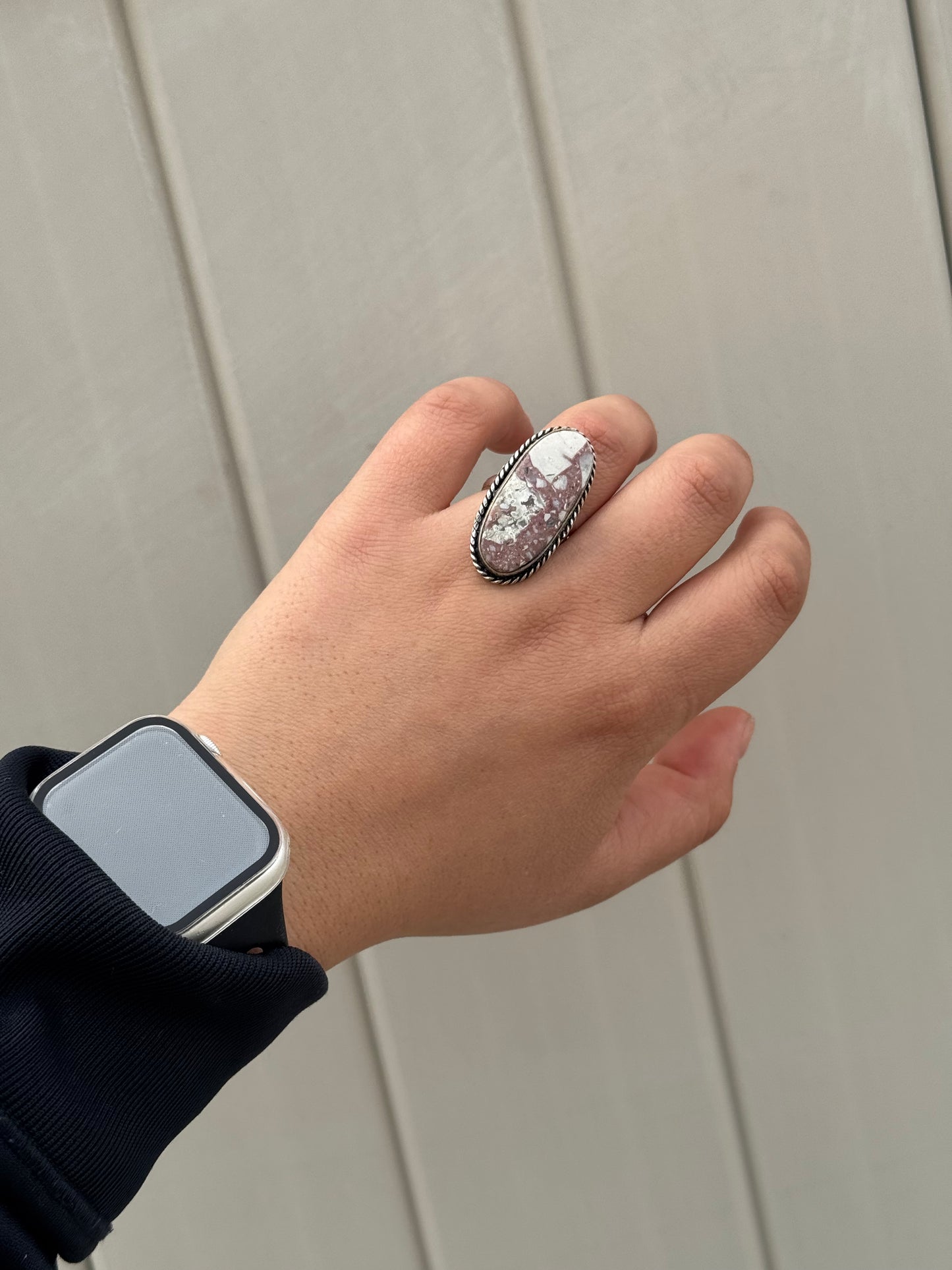 Polished Chert Breccia Adjustable ring