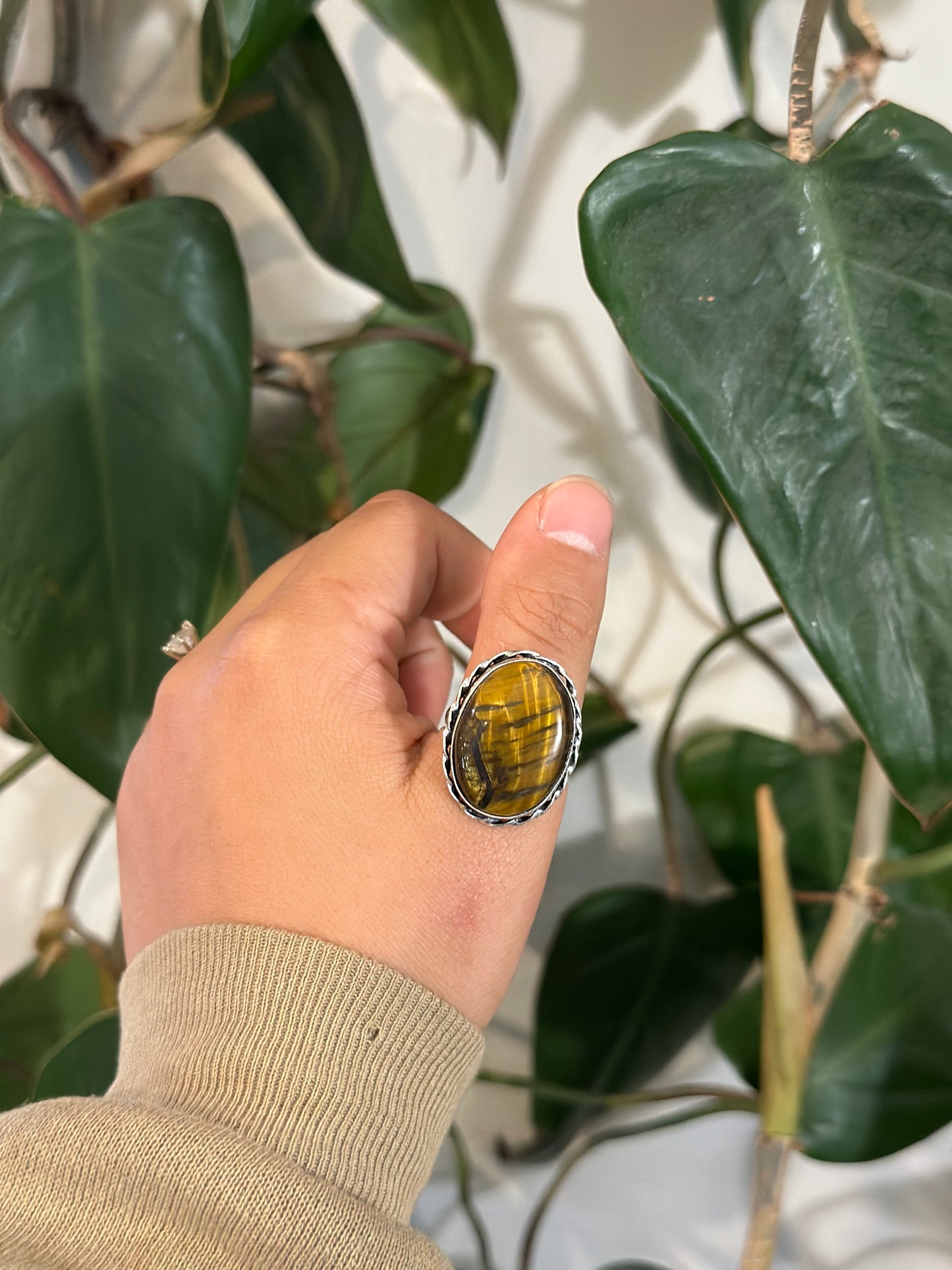 Size 10 tigers eye ring