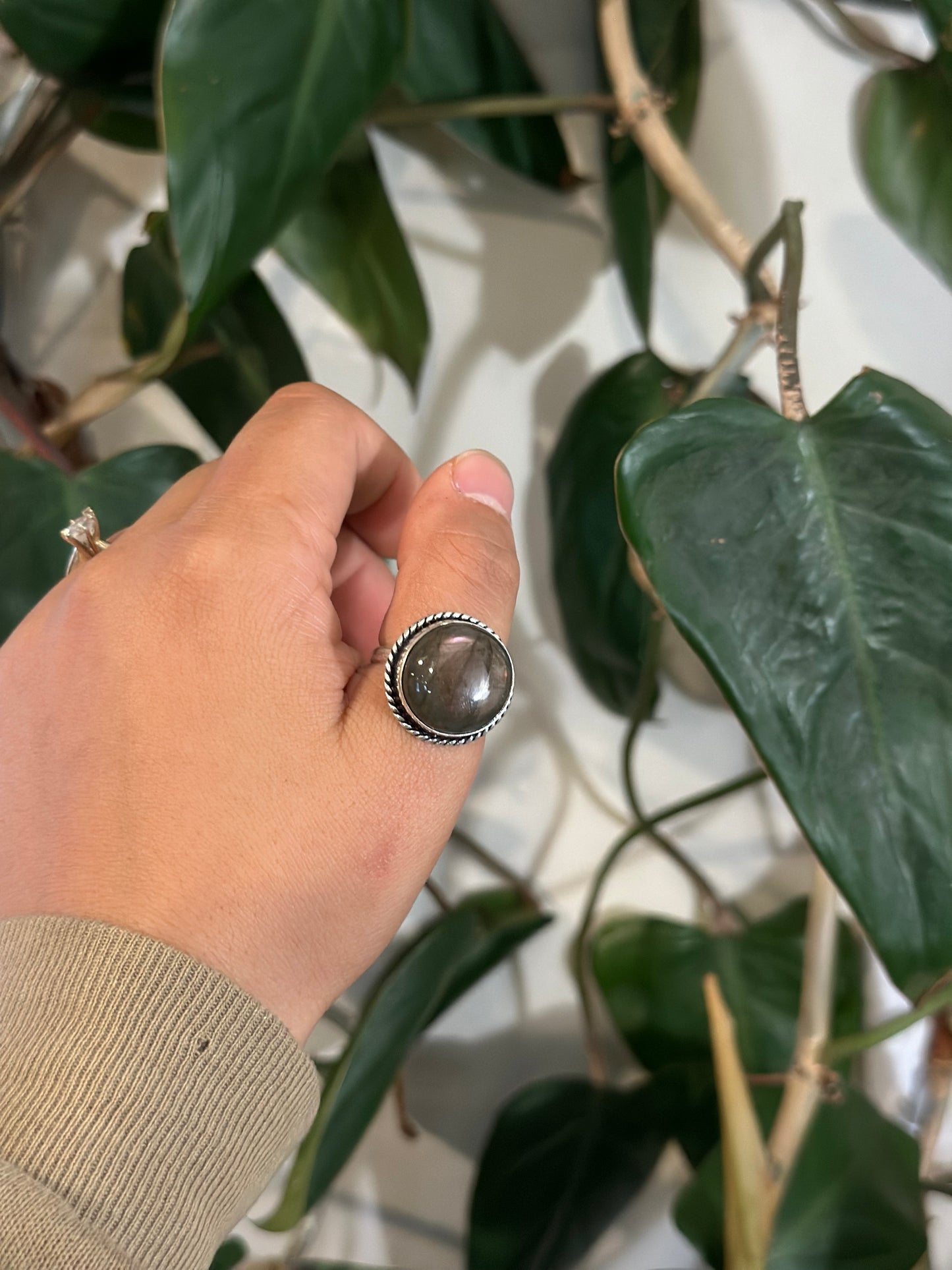 Size 10 labradorite ring