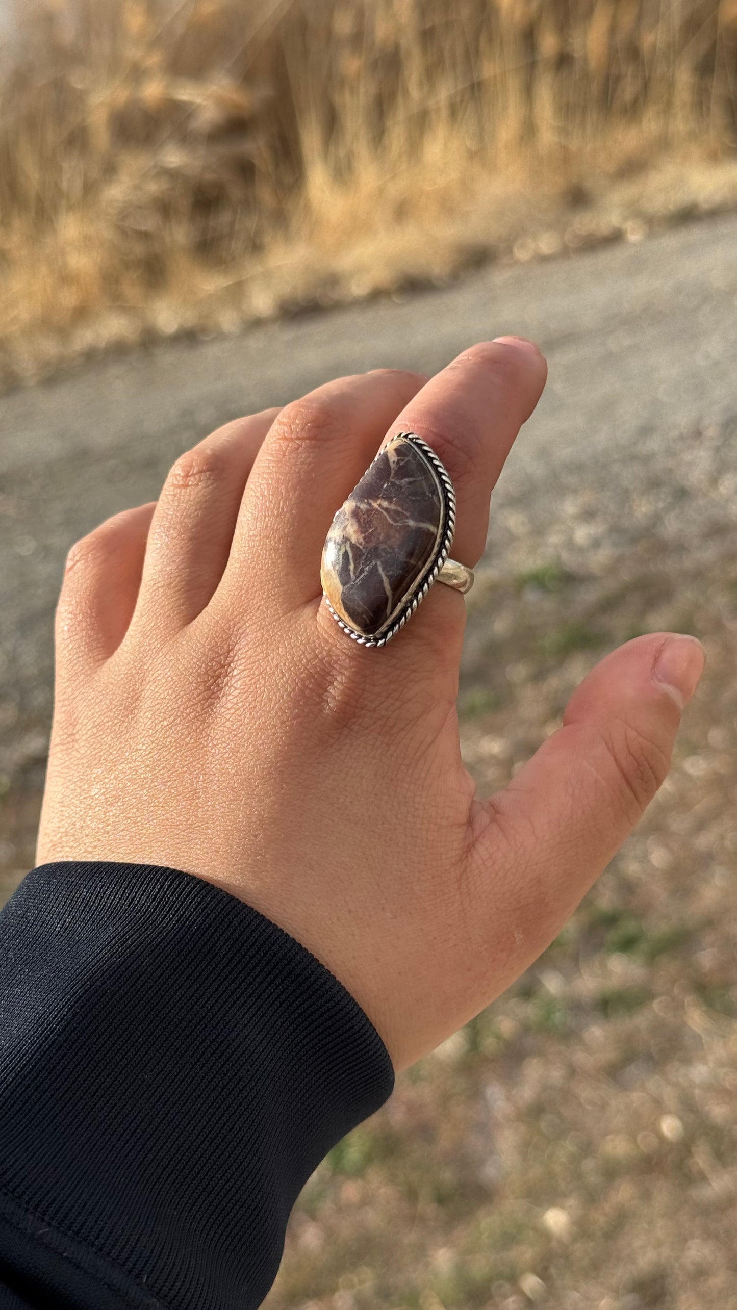 Adjustable Cappuccino Jasper ring