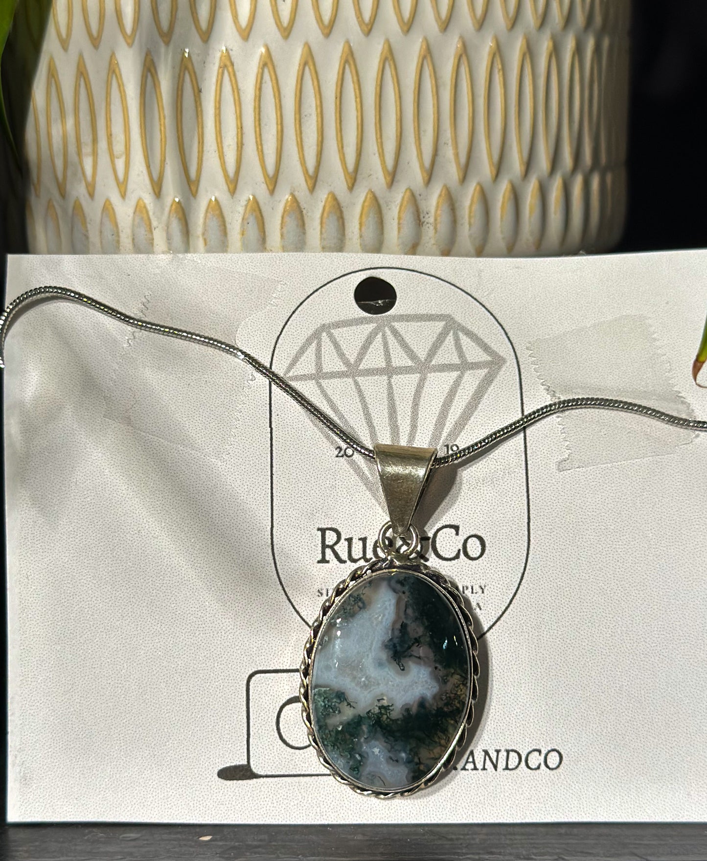 Moss agate necklace