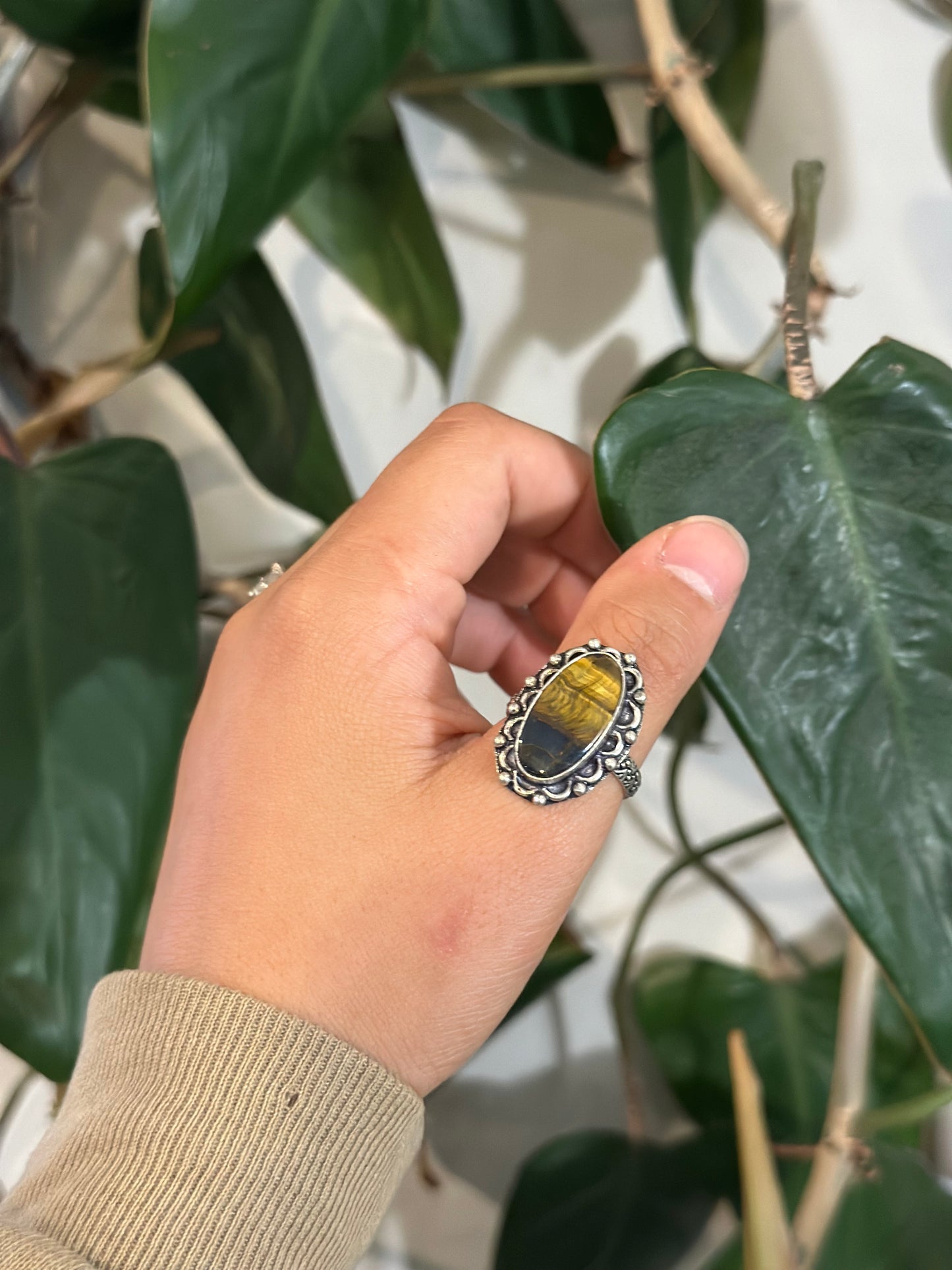 Size 10 tigers eye ring