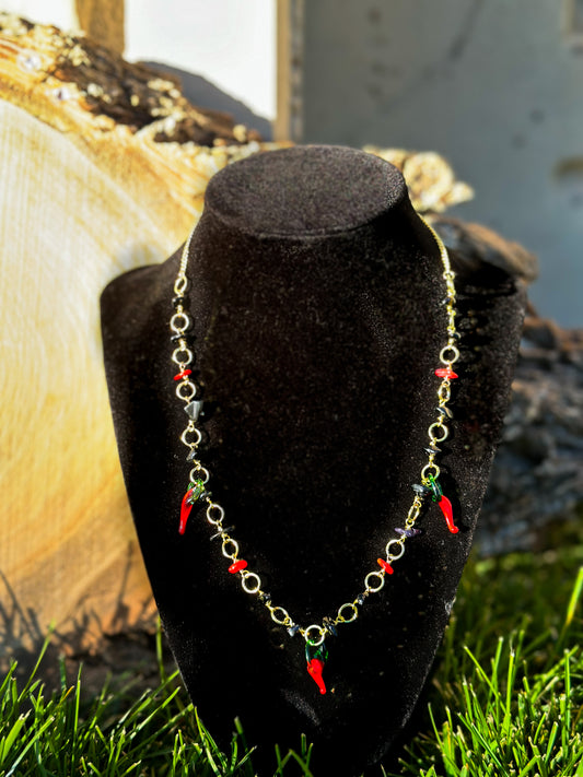 Hot chili pepper charm necklace