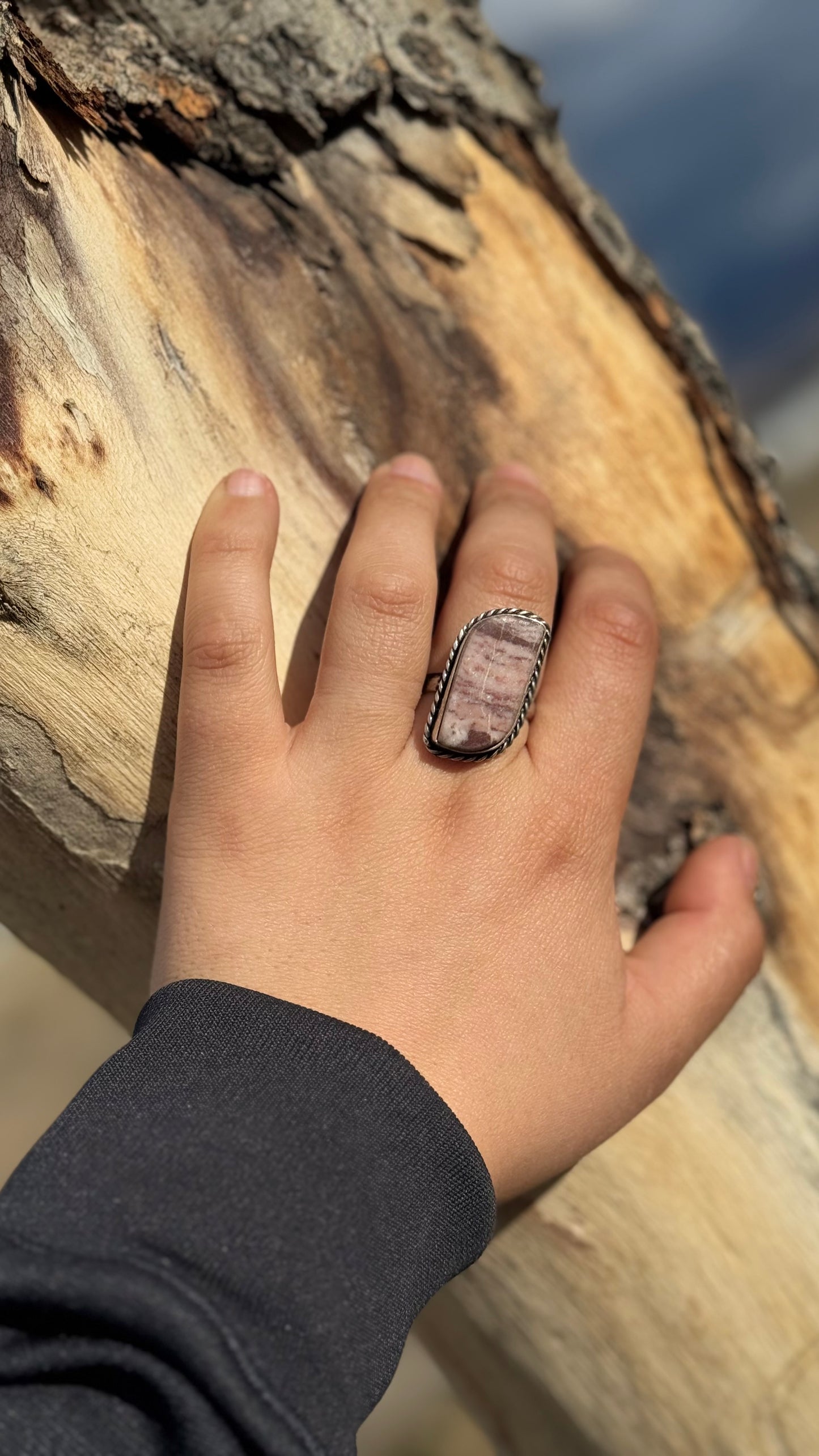 Red Banded Jasper Adjustable ring