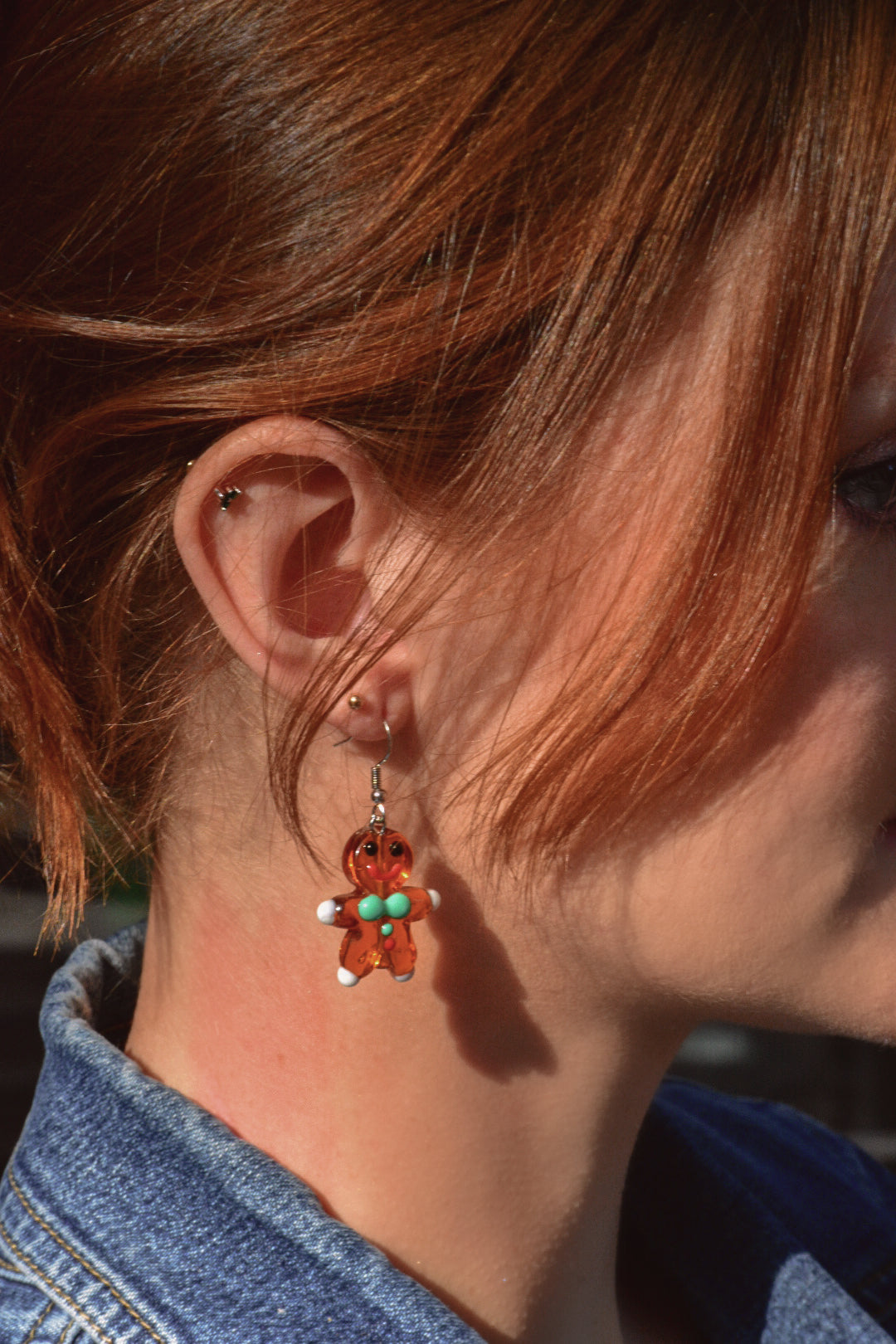Gingerbread man earrings