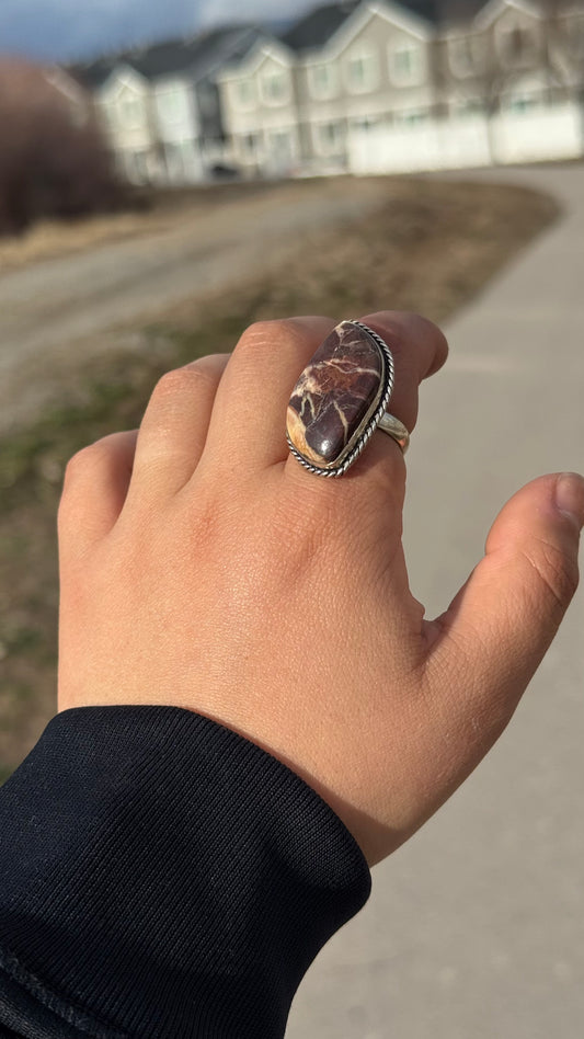 Adjustable Cappuccino Jasper ring
