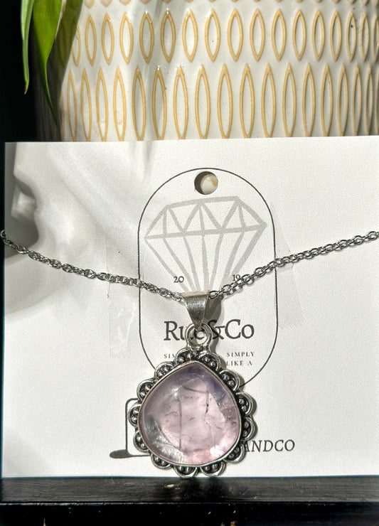 Rose quartz necklace