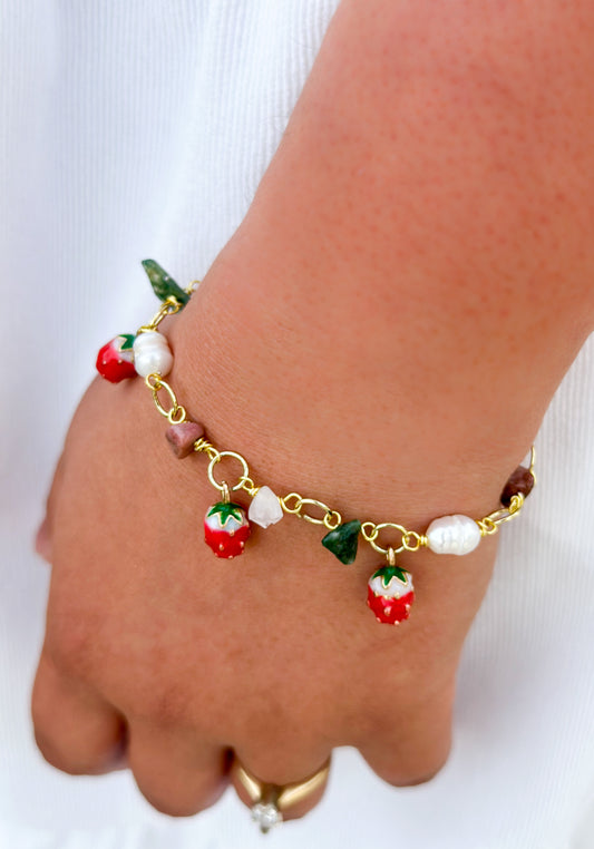 Strawberry charm bracelet