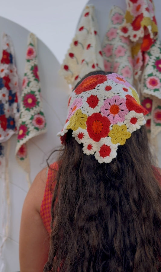 Pink flower headband