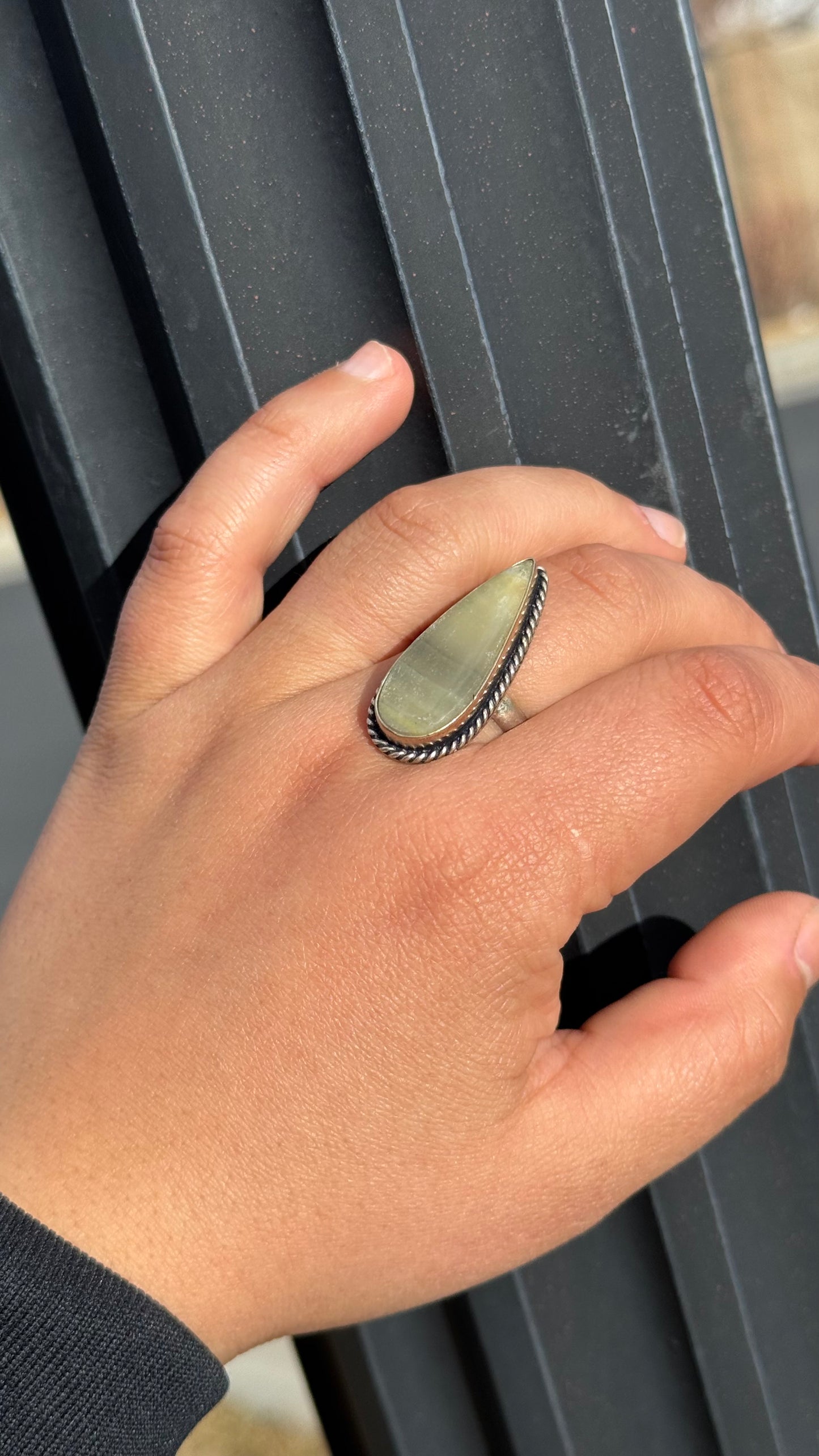 Prehnite Adjustable ring