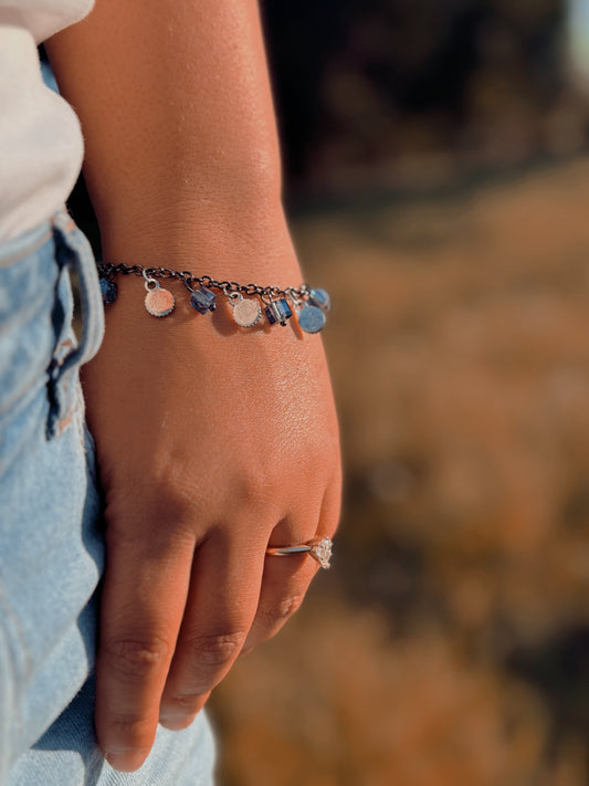 Blue charm bracelet