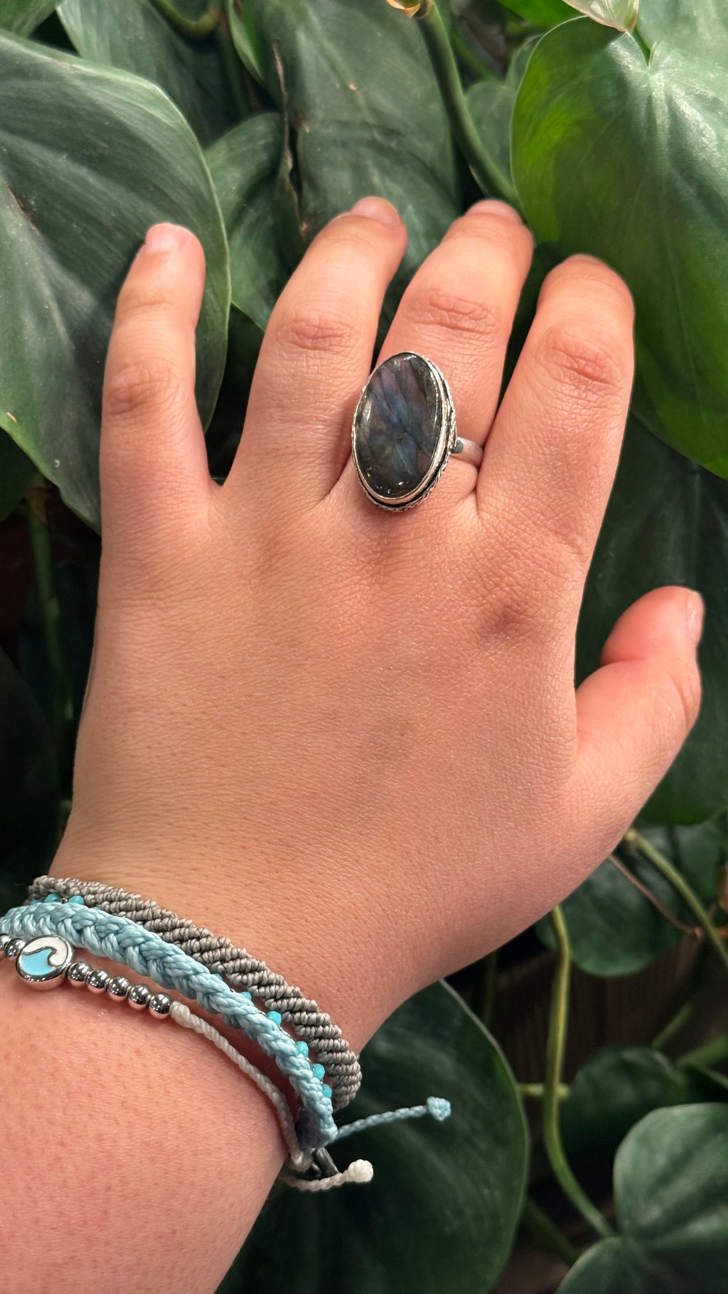 Adjustable Labradorite ring