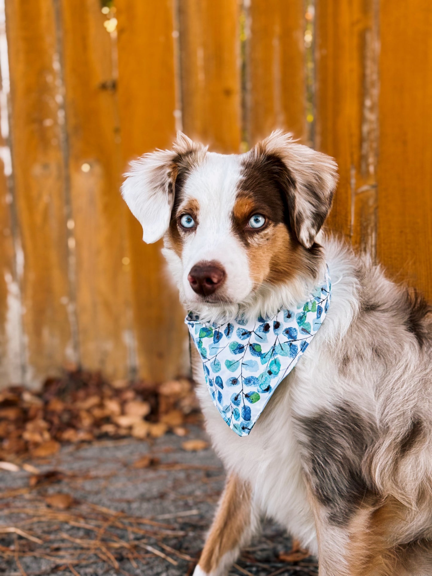Winter watercolor tie on dog bandana