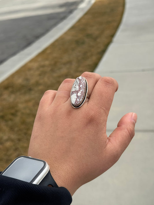 Polished Chert Breccia Adjustable ring