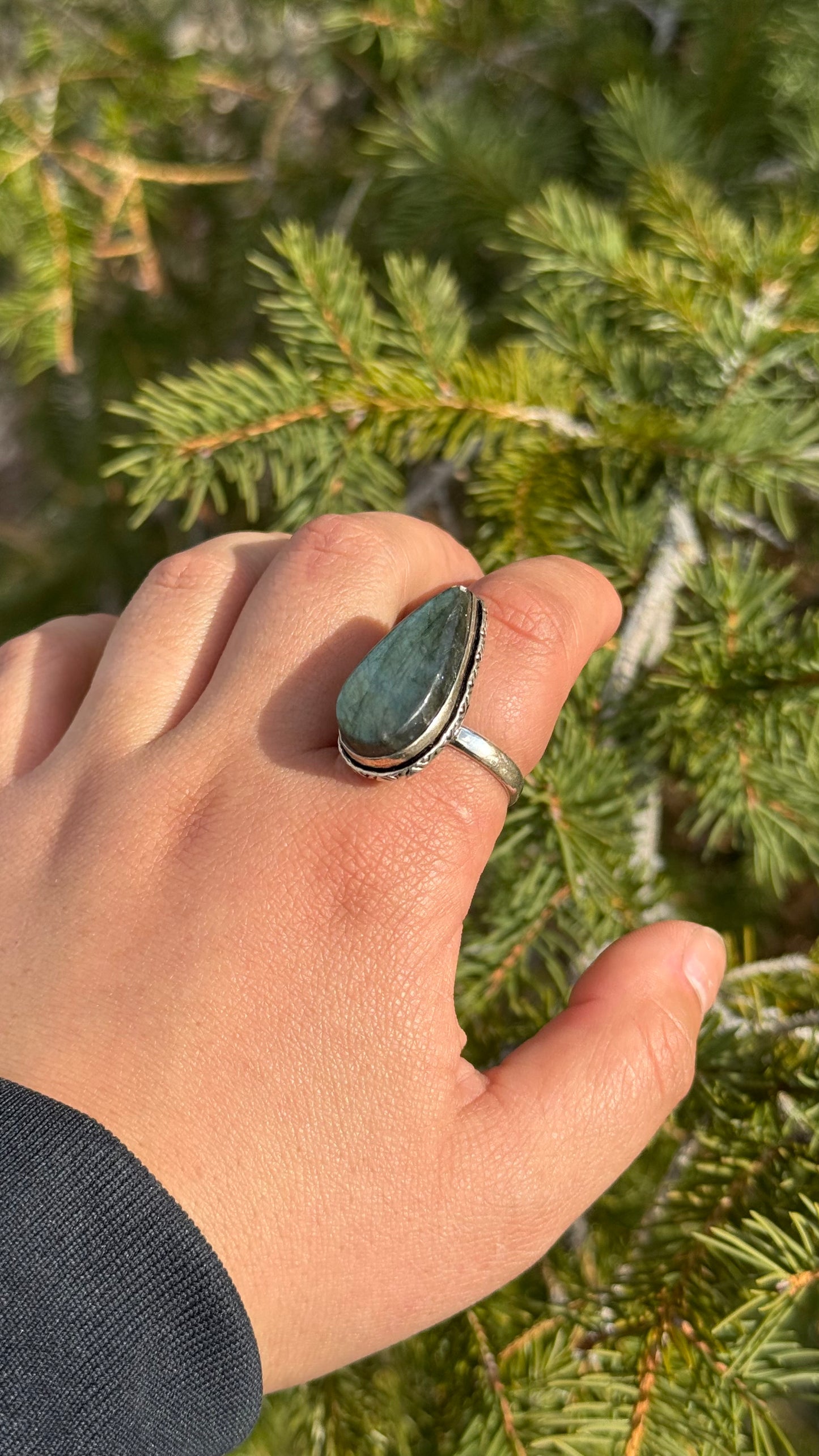 Adjustable Labradorite ring