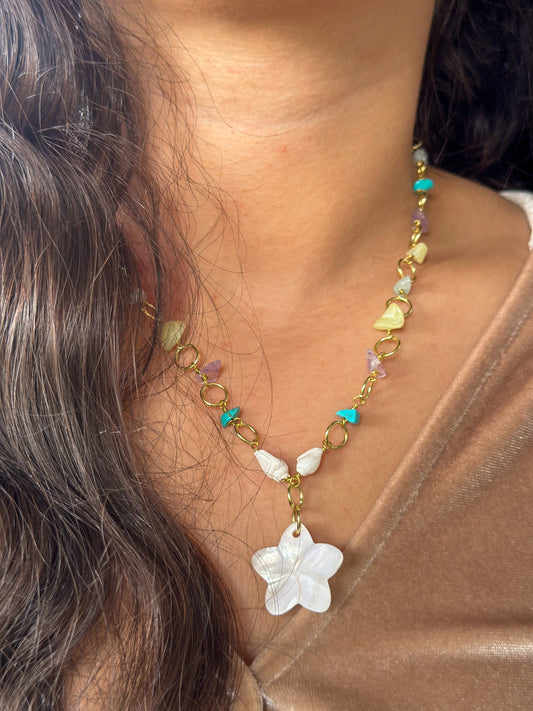 Ocean mosaic necklace