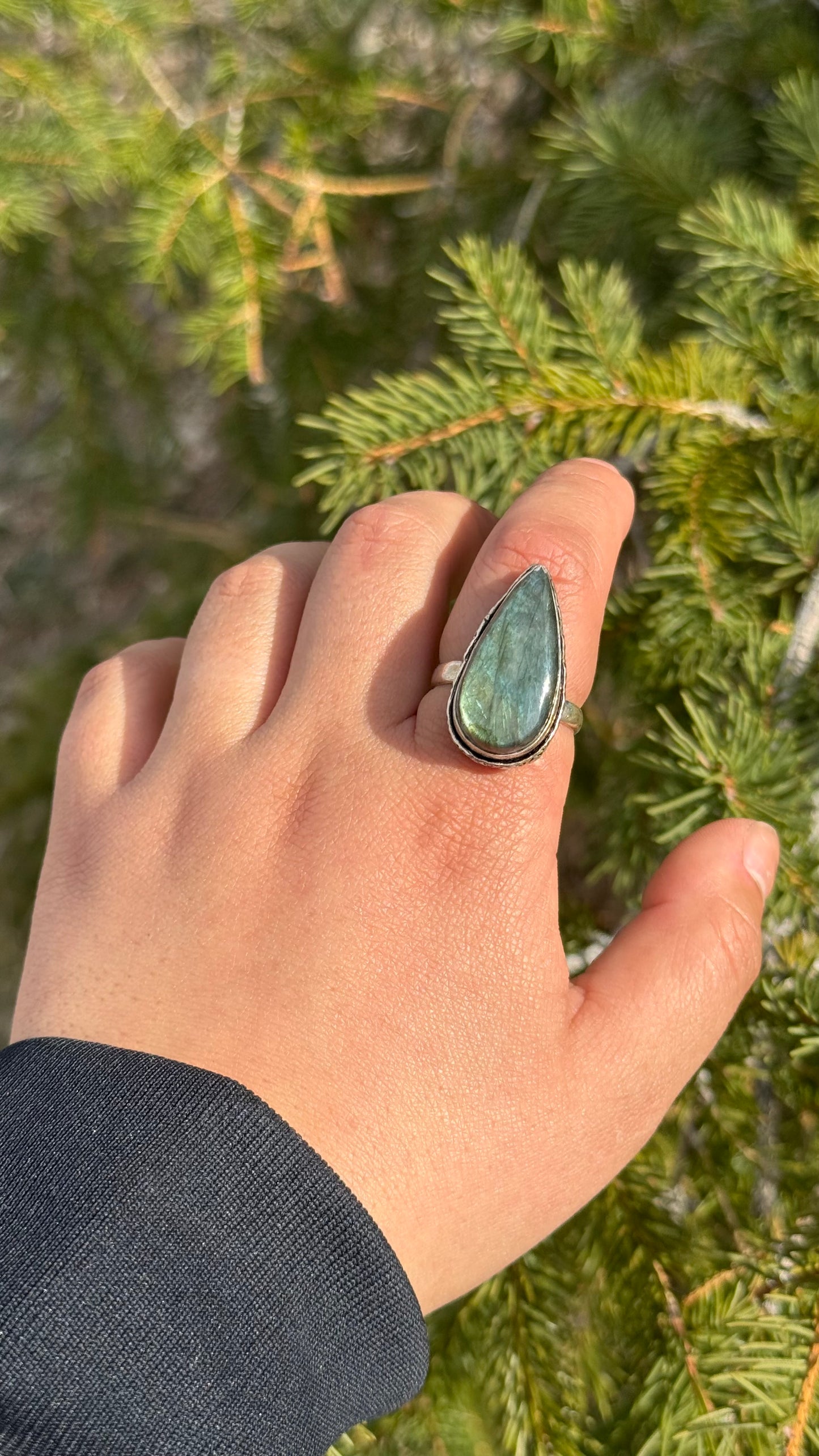 Adjustable Labradorite ring