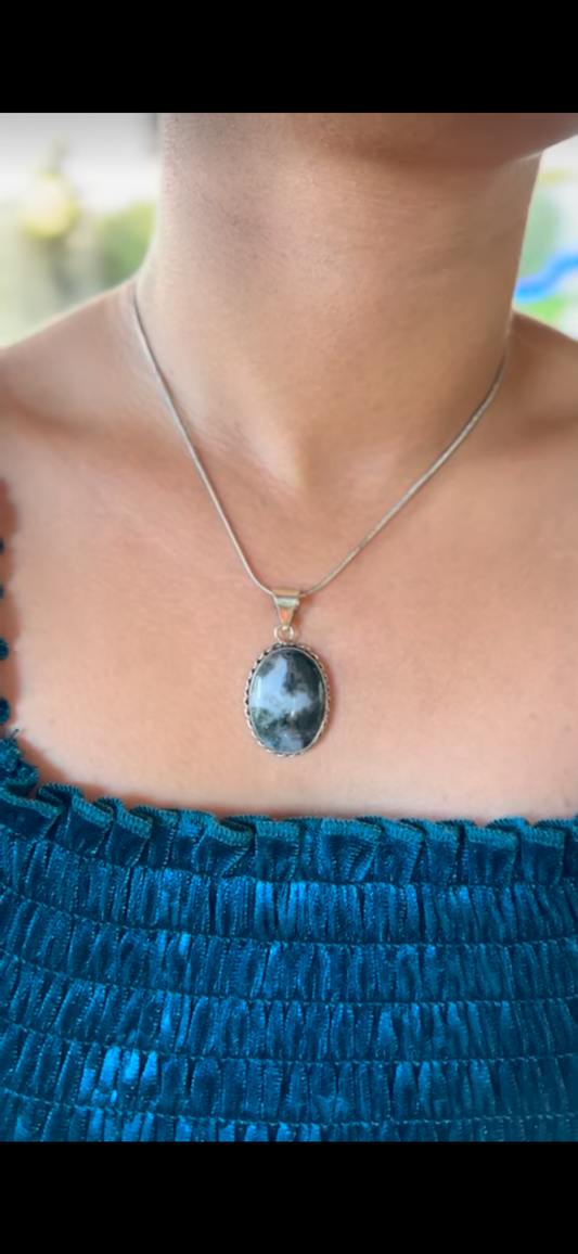 Moss agate necklace