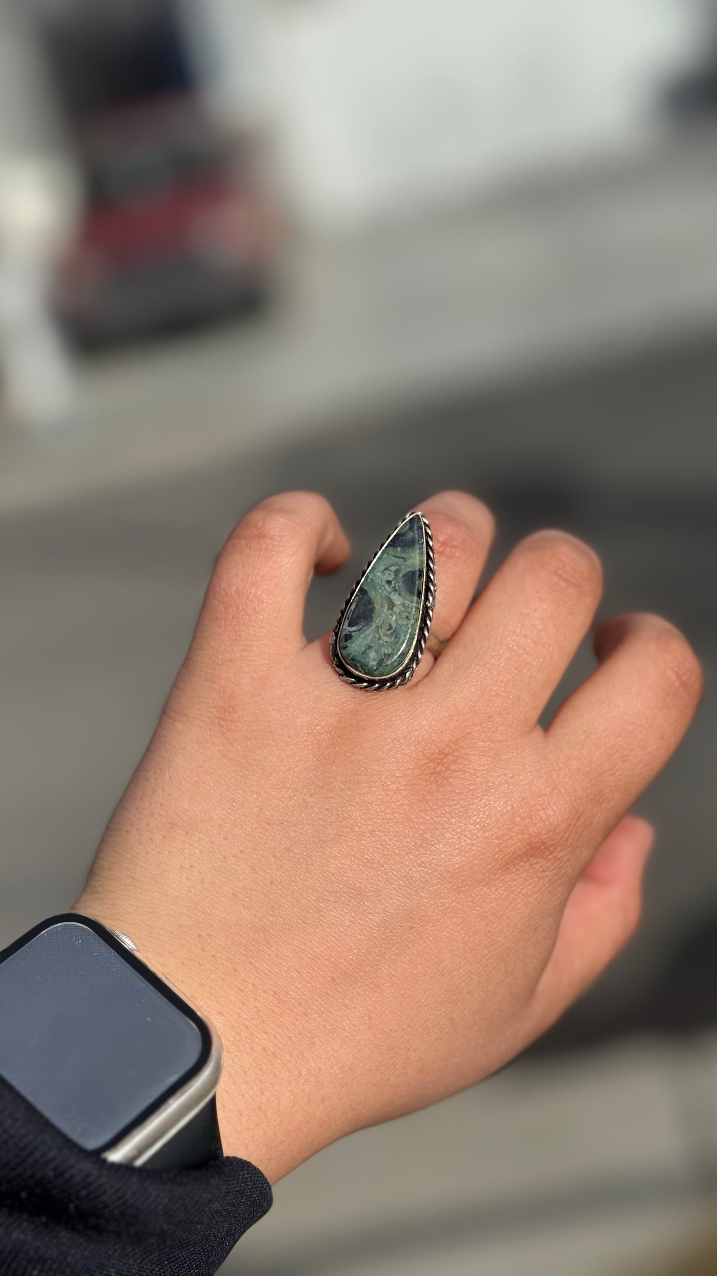 Galaxy Jasper Adjustable ring