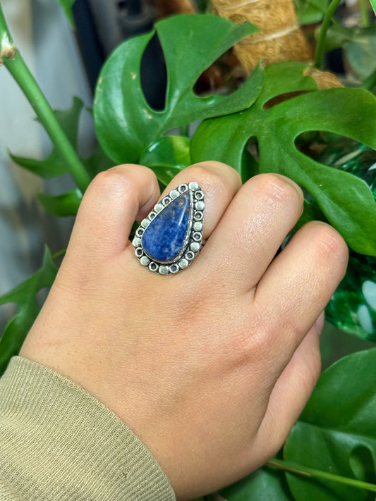 Sodalite stone ring size 7