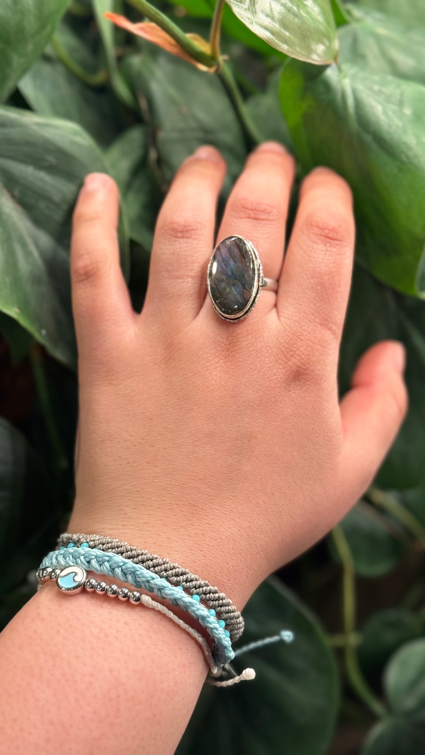 Adjustable Labradorite ring