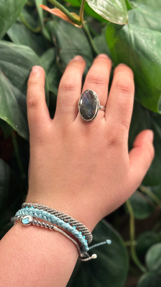Adjustable Labradorite ring