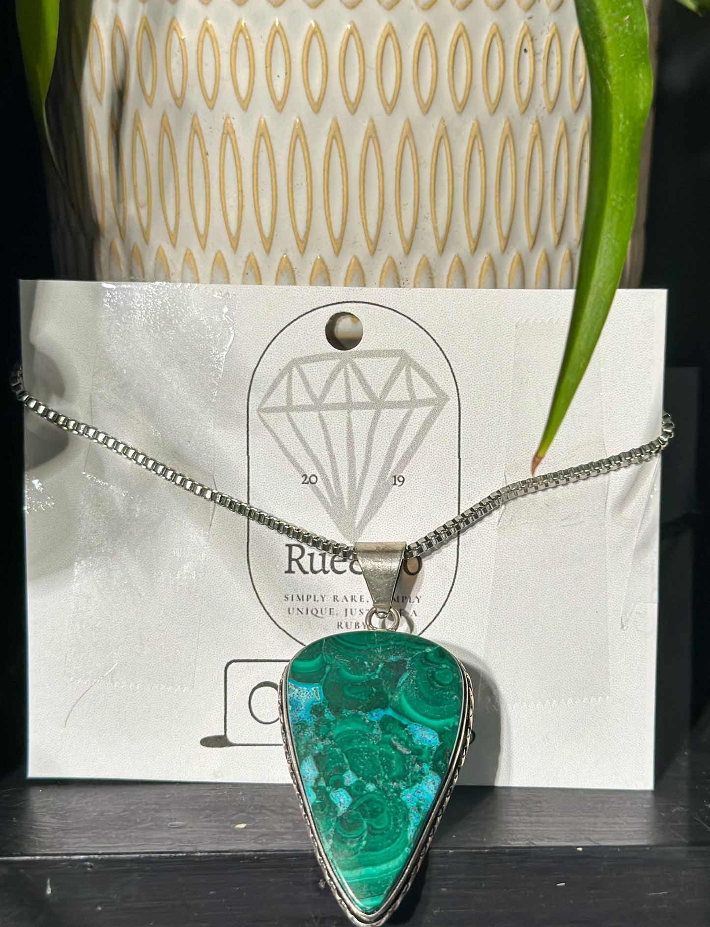 Malachite pendant necklace