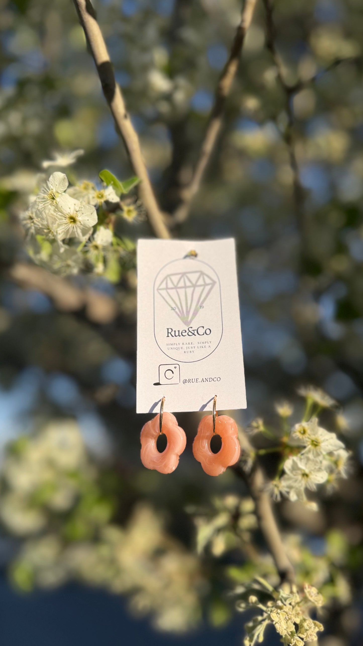 Floral hoop earrings