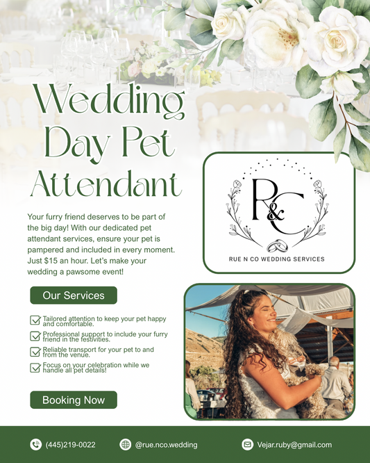 Wedding day pet attendant