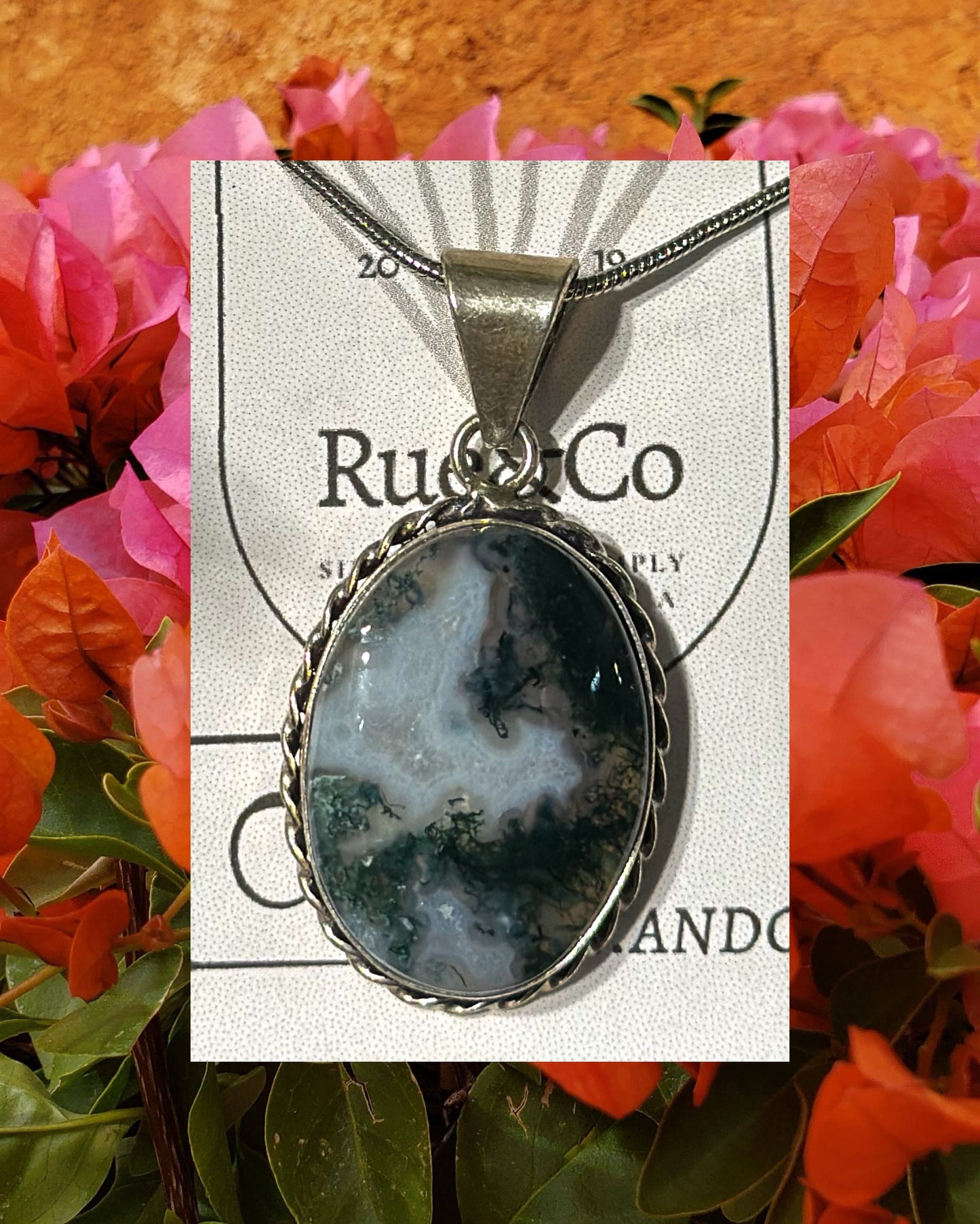 Moss agate necklace