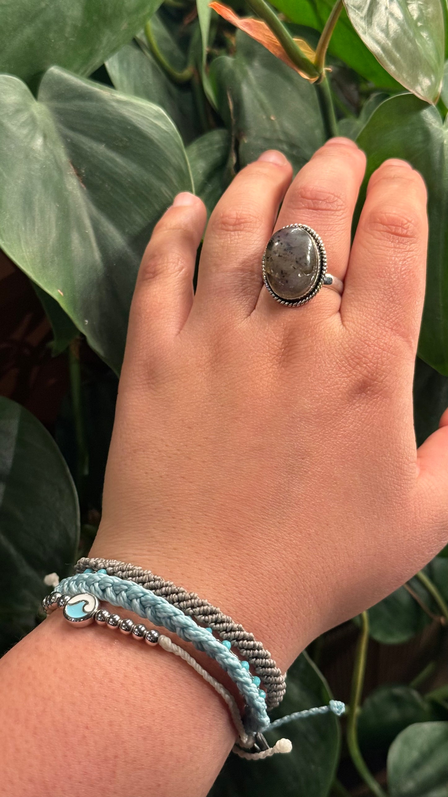 Adjustable Labradorite ring