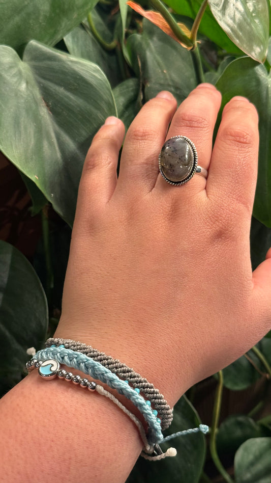 Adjustable Labradorite ring