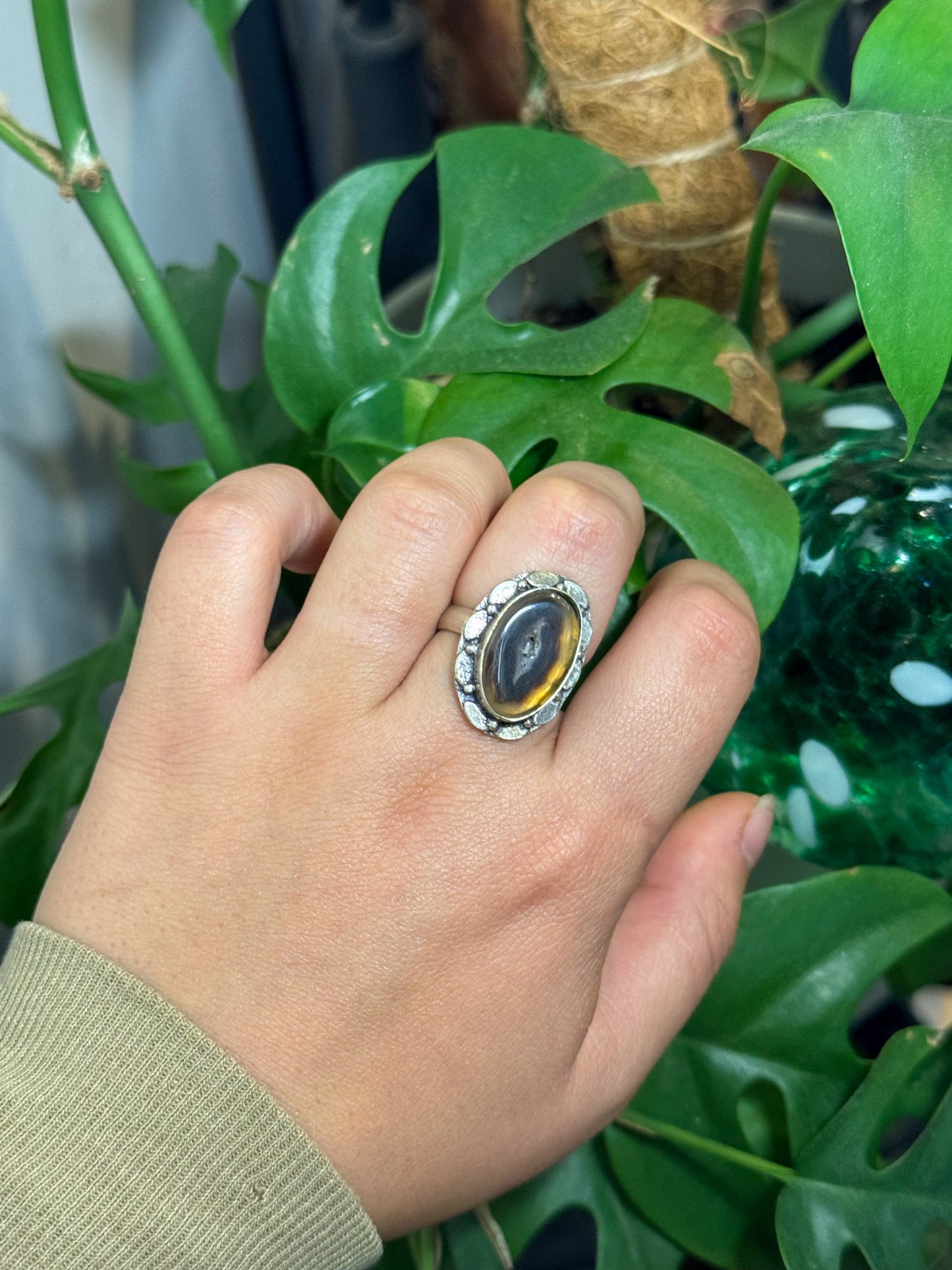 Size 7.5 agate slice ring