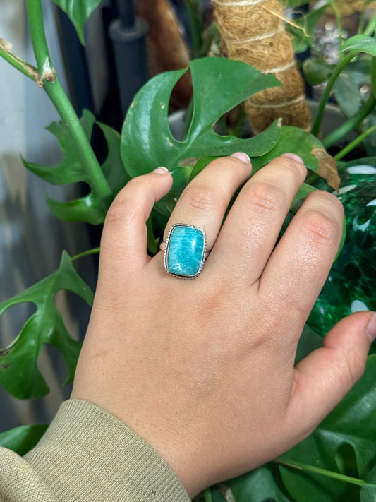 Size 7 amazonite stone ring