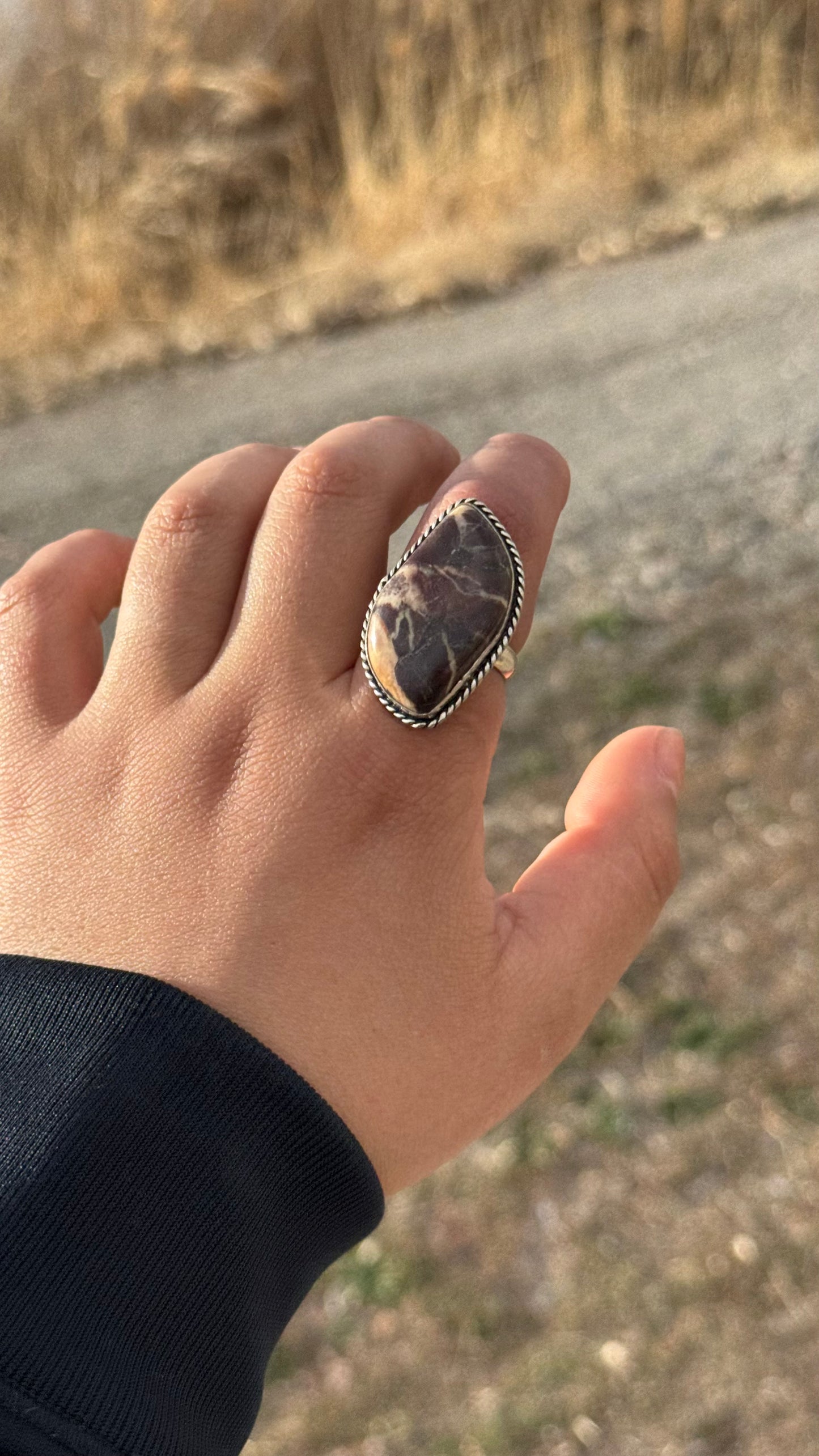 Adjustable Cappuccino Jasper ring
