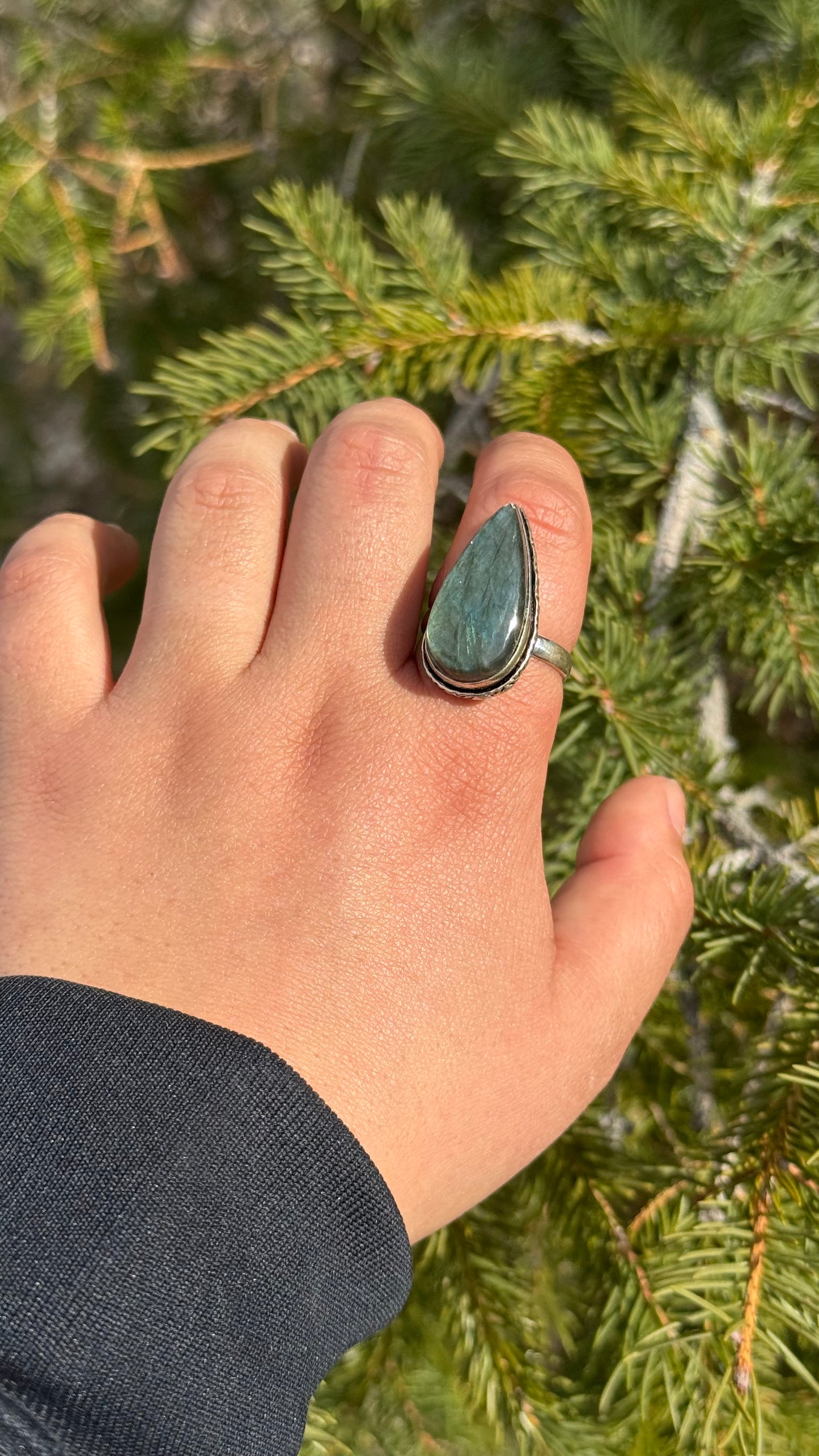 Adjustable Labradorite ring