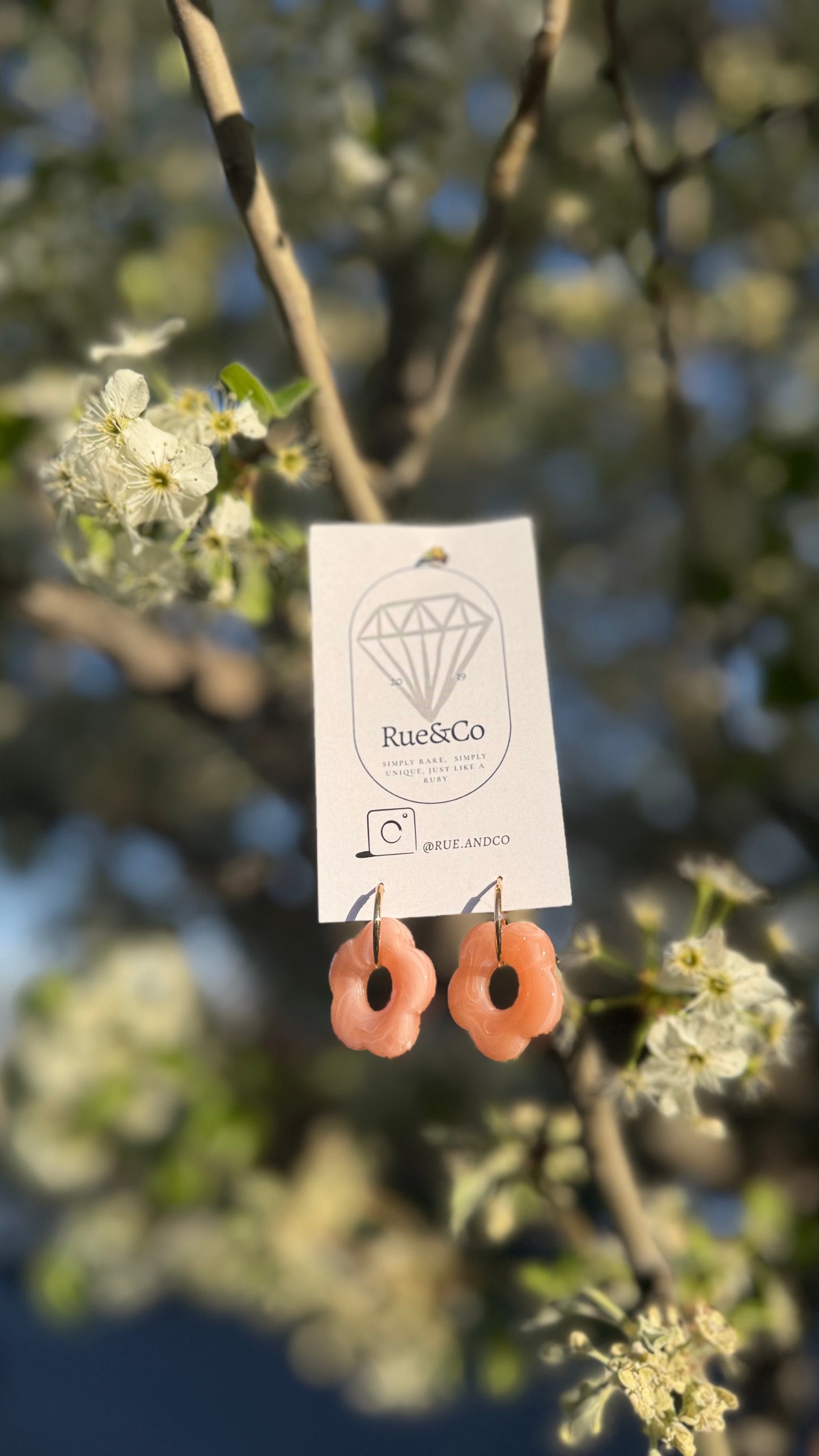 Floral hoop earrings