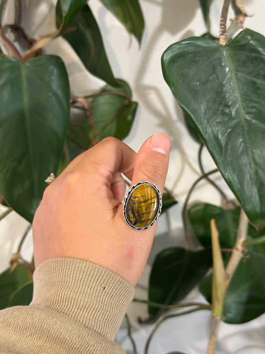 Size 10 tigers eye ring