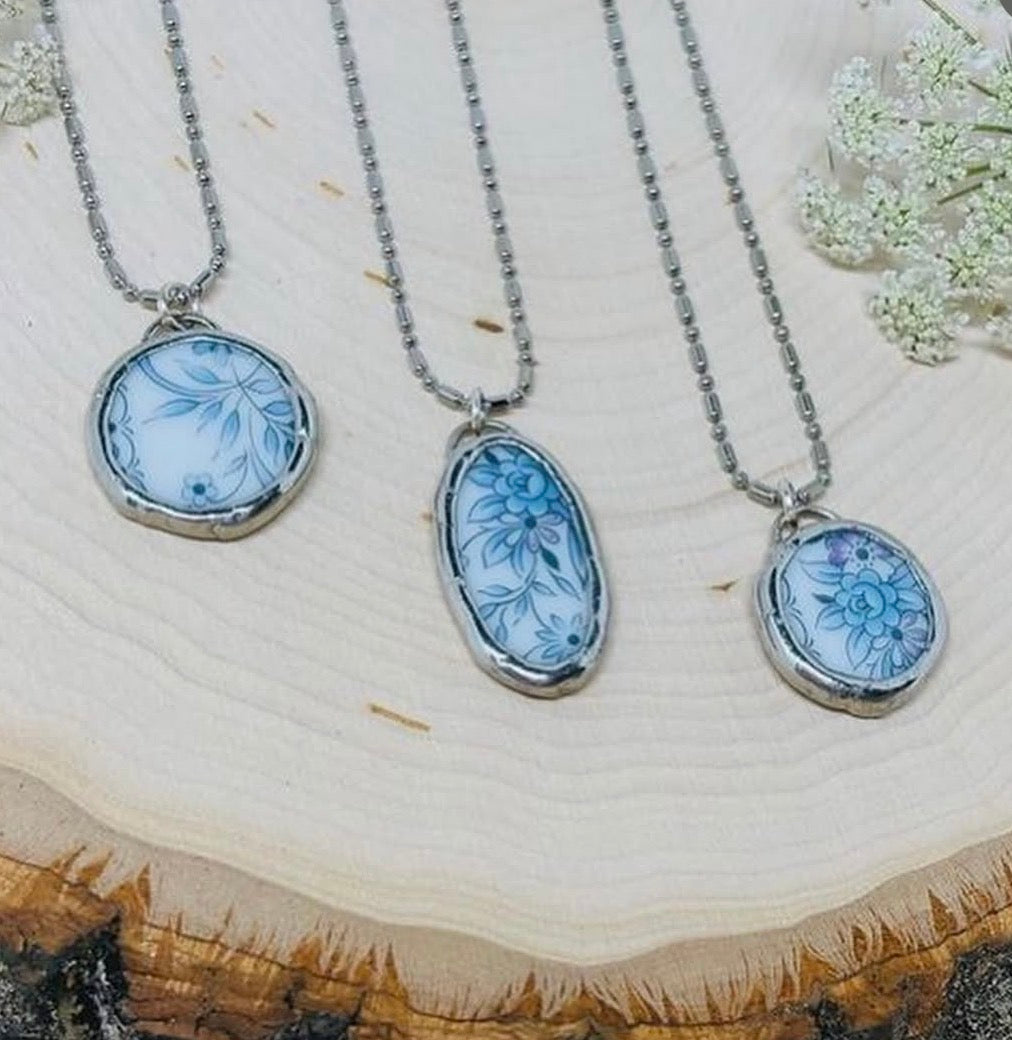 Custom broken plate jewelry