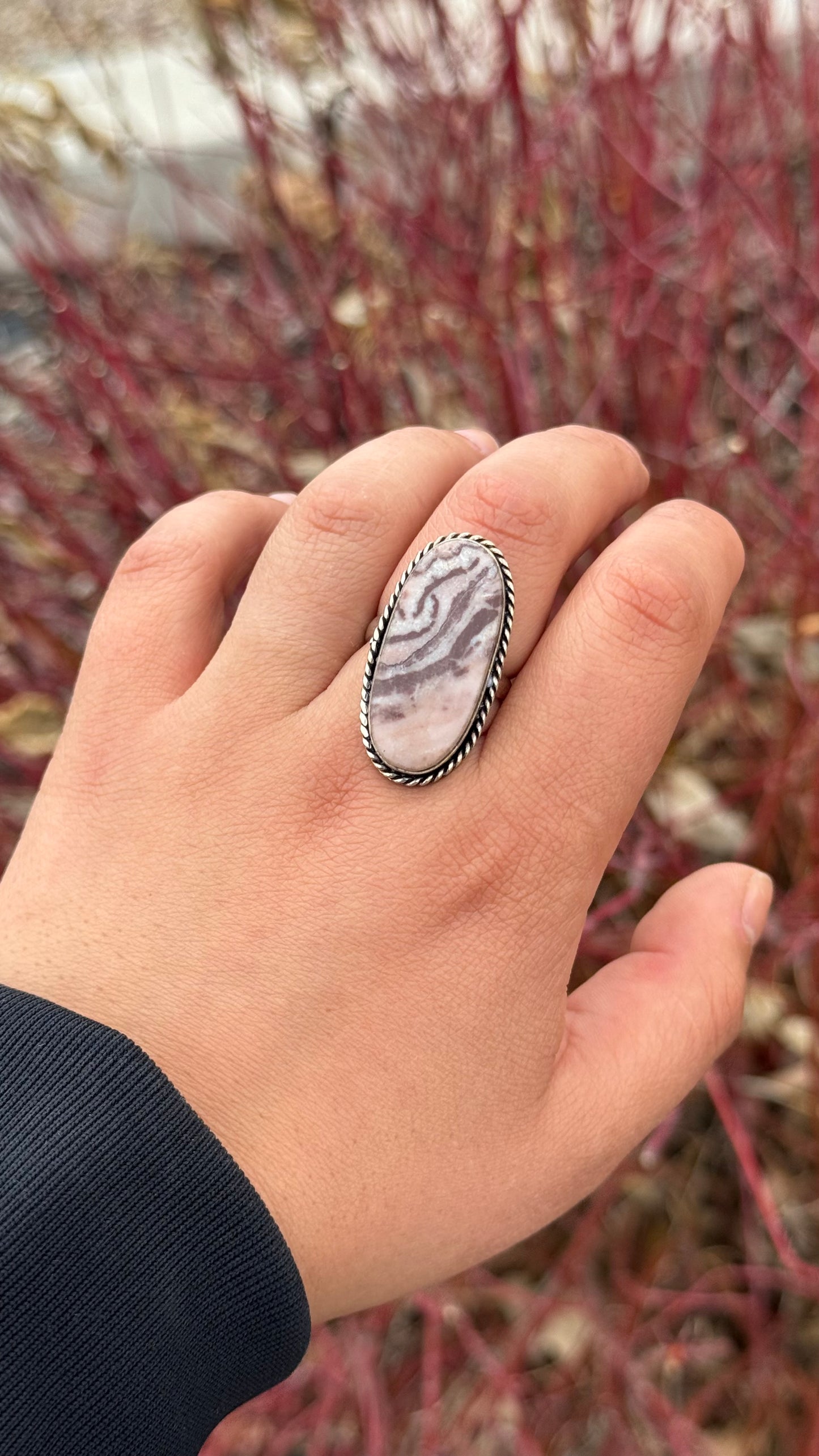 Red Banded Jasper Adjustable ring